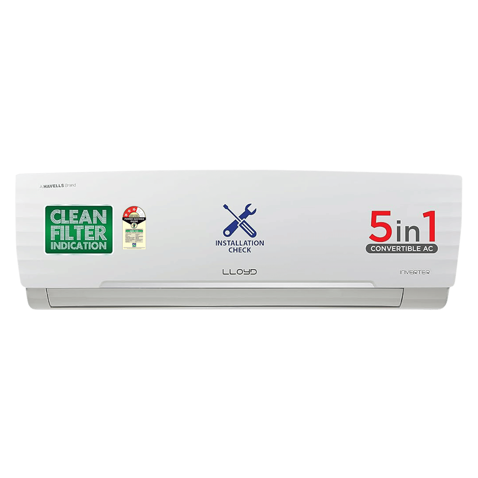 LLOYD 5 in 1 Convertible 1.5 Ton 3 Star Inverter Split AC with Anti-Viral Dust Filter ( Copper Condenser, GLS18I3FWBEW)
