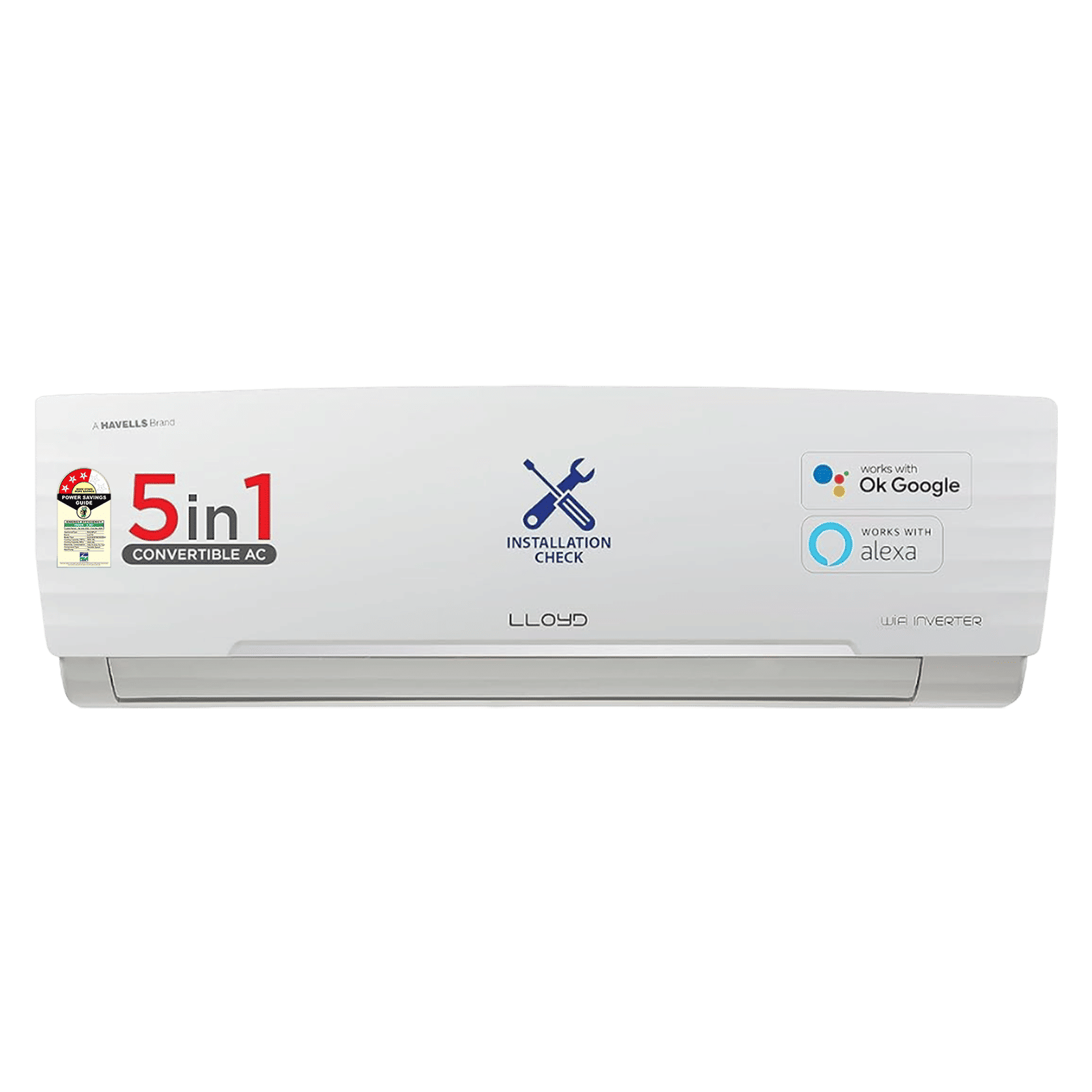 LLOYD 5 in 1 Convertible 1.5 Ton 3 Star Inverter Split Smart AC with Wi-Fi Supported (Copper Condenser, GLS18V3FWCXV)