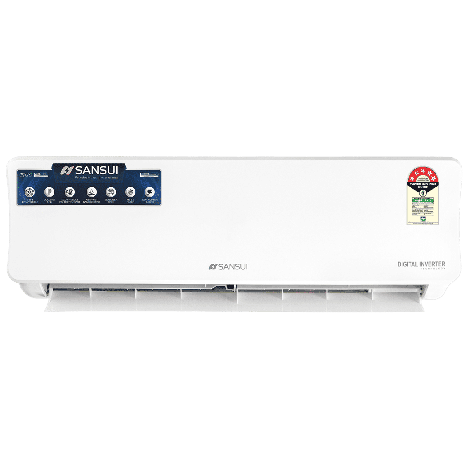 SANSUI Arctic Pro 5 in 1 Convertible 1.5 Ton 5 Star Inverter Split AC with PM 2.5 Filter (Copper Condenser, JSE185SI24A1)