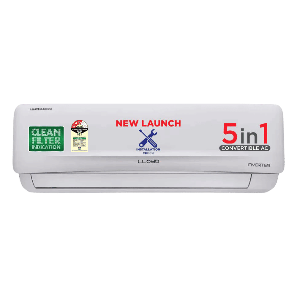 LLOYD Element Series 5 in 1 Convertible 2 Ton 3 Star Inverter Split AC with Stabilizer Free Operation (Copper Condenser, GLS24I3KWSEM)