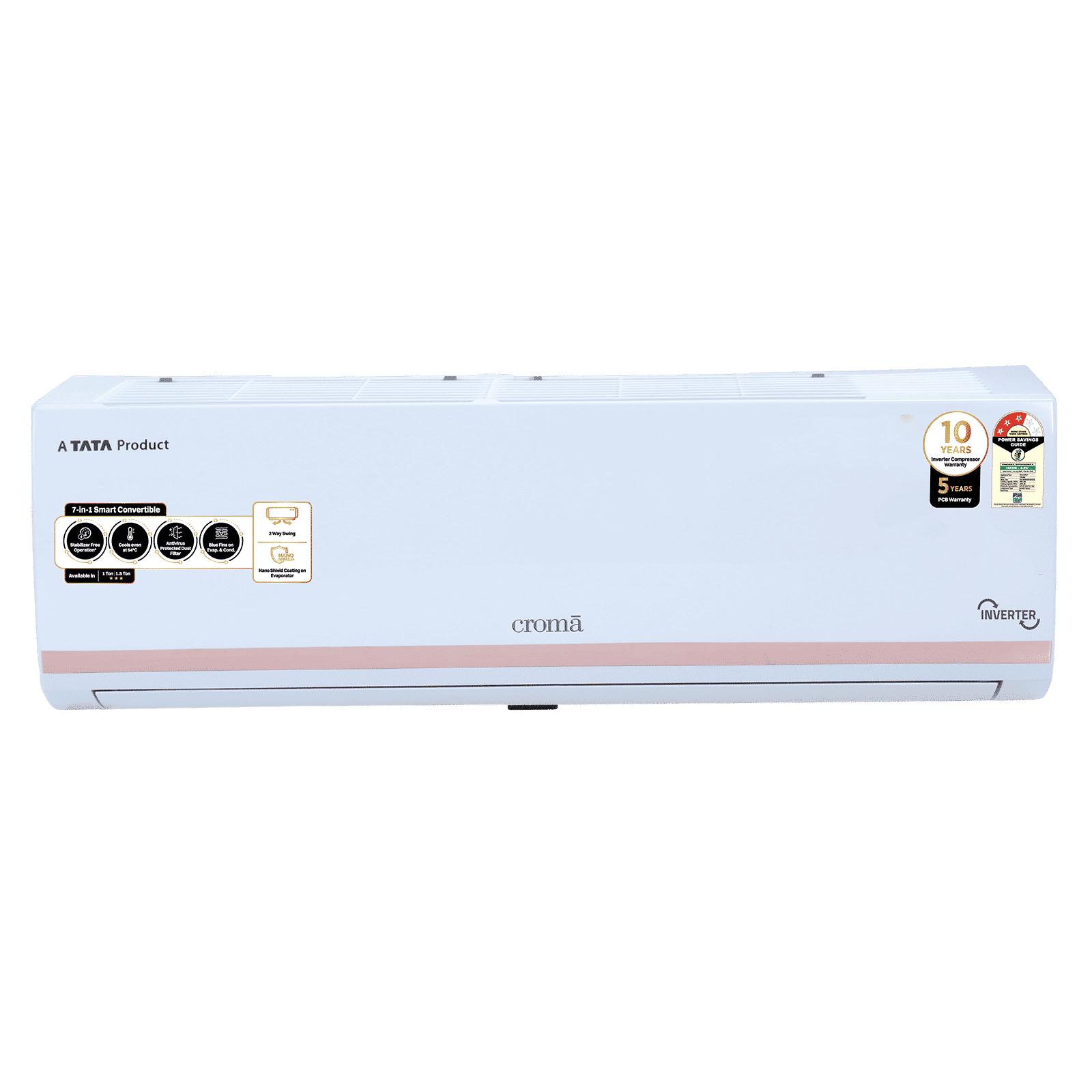 Croma 7 in 1 Convertible 1.5 Ton 3 Star Inverter Split AC with Auto clean function (2025 Model, Copper Condenser, CRLA018IND283265)