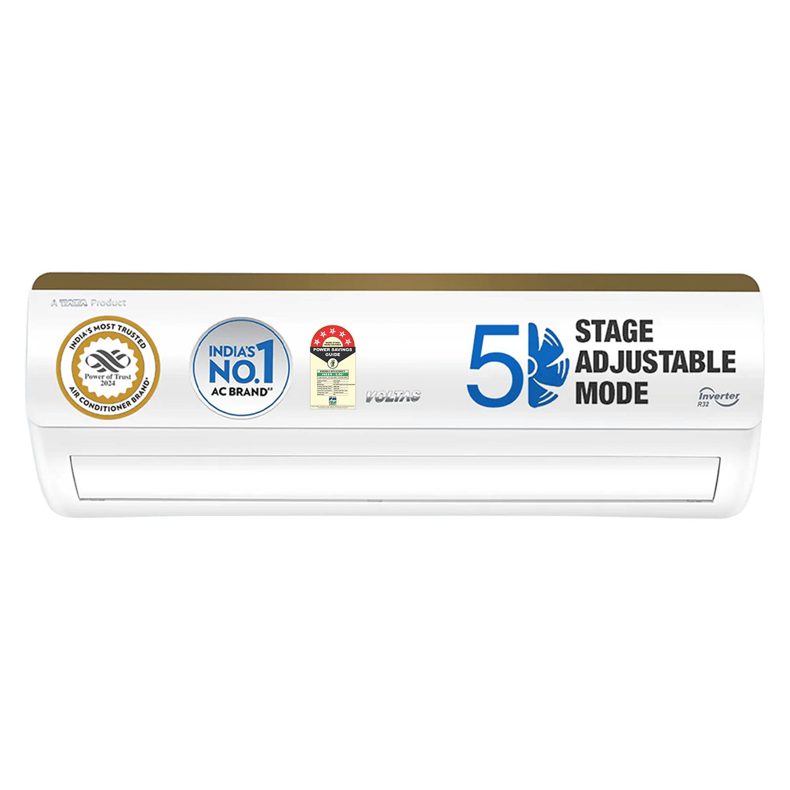 VOLTAS 185V Vertis Smart Elite Gold 1.5 Ton 5 Star Inverter Split Smart AC with IoT Enabled (Copper Condenser, 4503702)