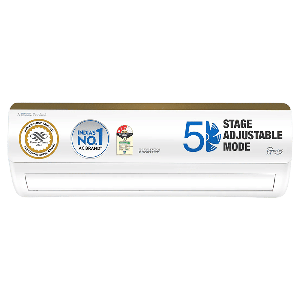 VOLTAS 123V Vertis Smart Elite Gold 1 Ton 3 Star Inverter Split Smart AC with IoT Enabled (Copper Condenser, 4503704)
