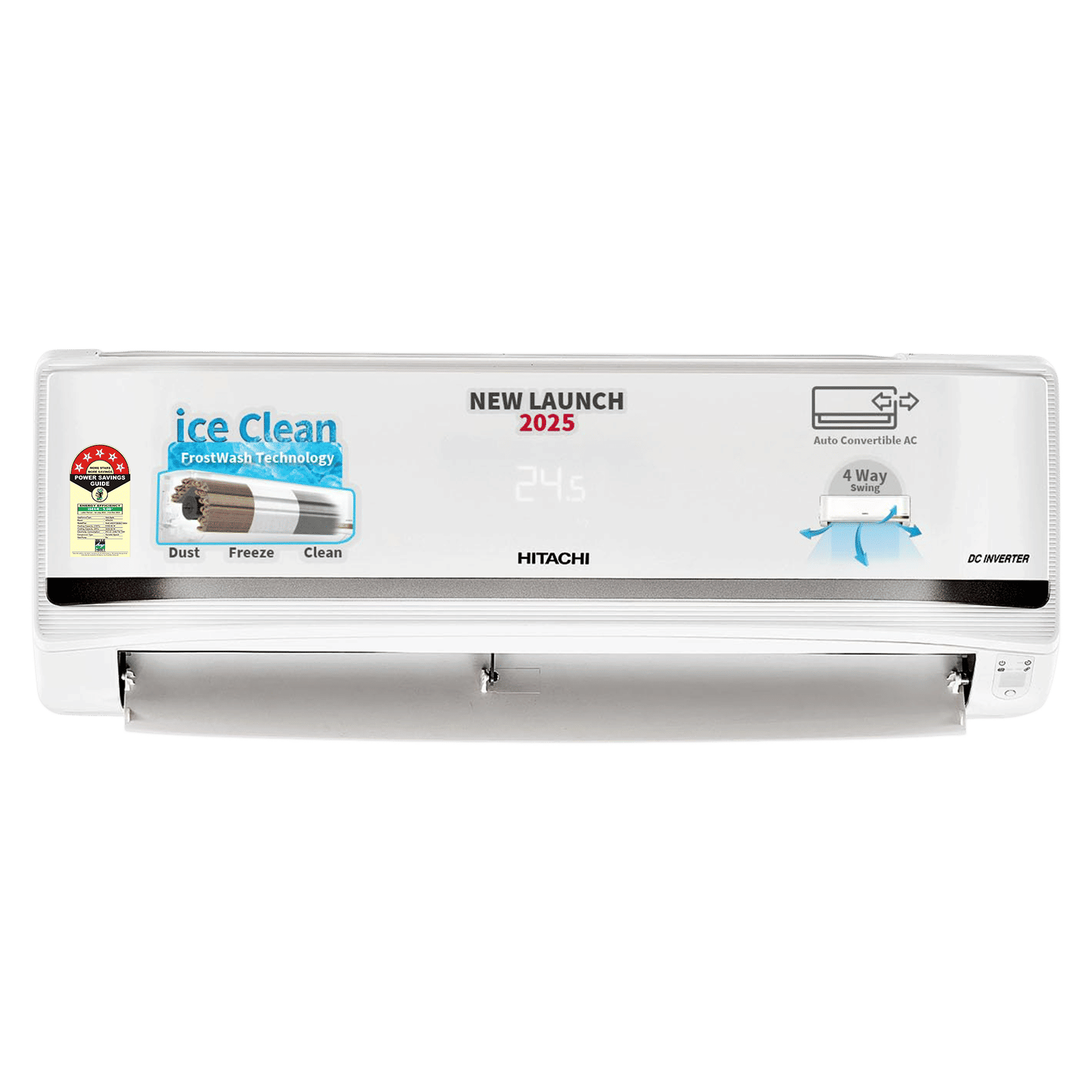 HITACHI Yoshi 5500STXL 2 Ton 5 Star Inverter Split AC with Anti Bacterial Super Fine Mesh Filter (Copper Condenser, RAS.V522PCBISH1)