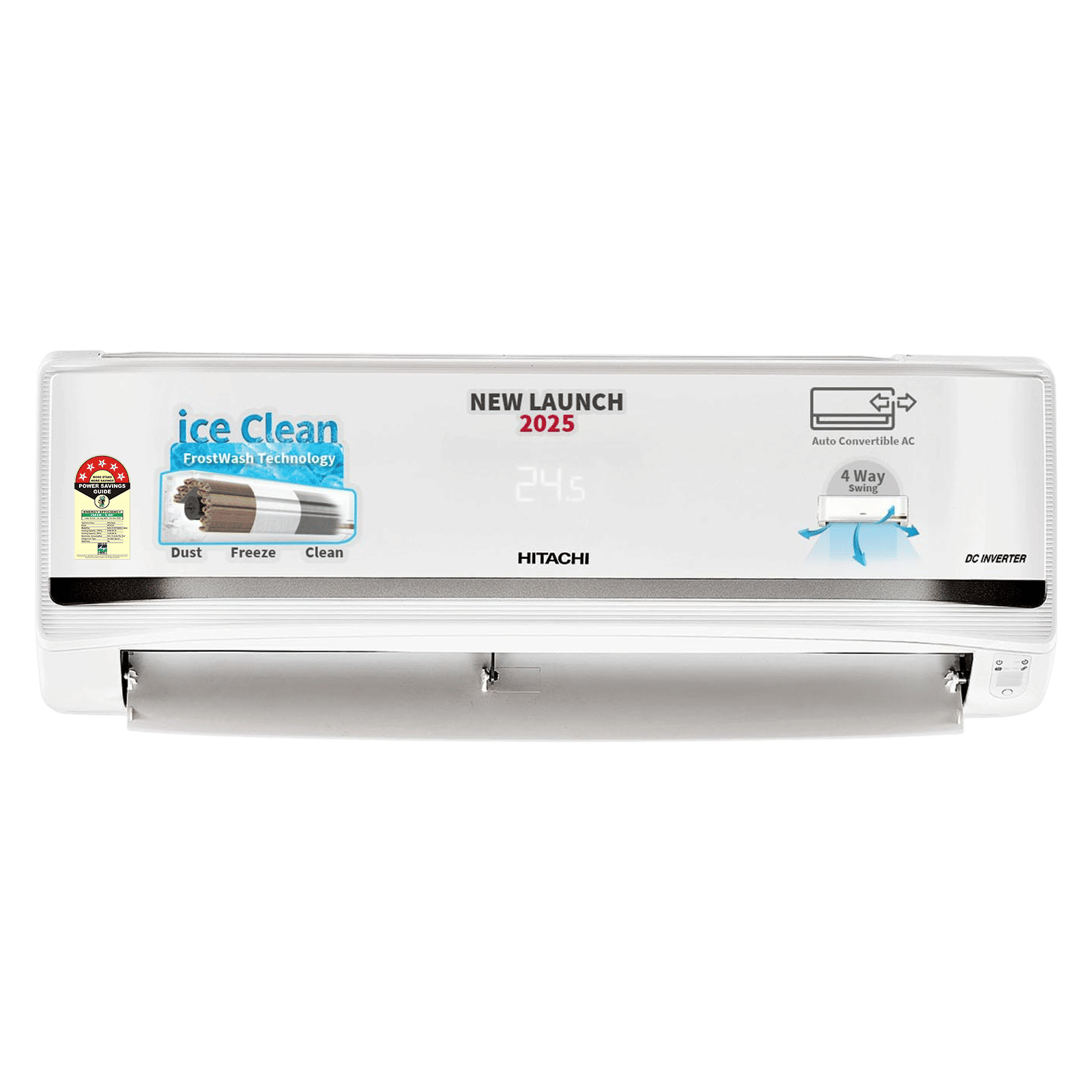 HITACHI Yoshi 5500STXL 1 Ton 5 Star Inverter Split AC with Anti Bacterial SuperFine Mesh Filter (Copper Condenser, RAS.V512PCBISH1)