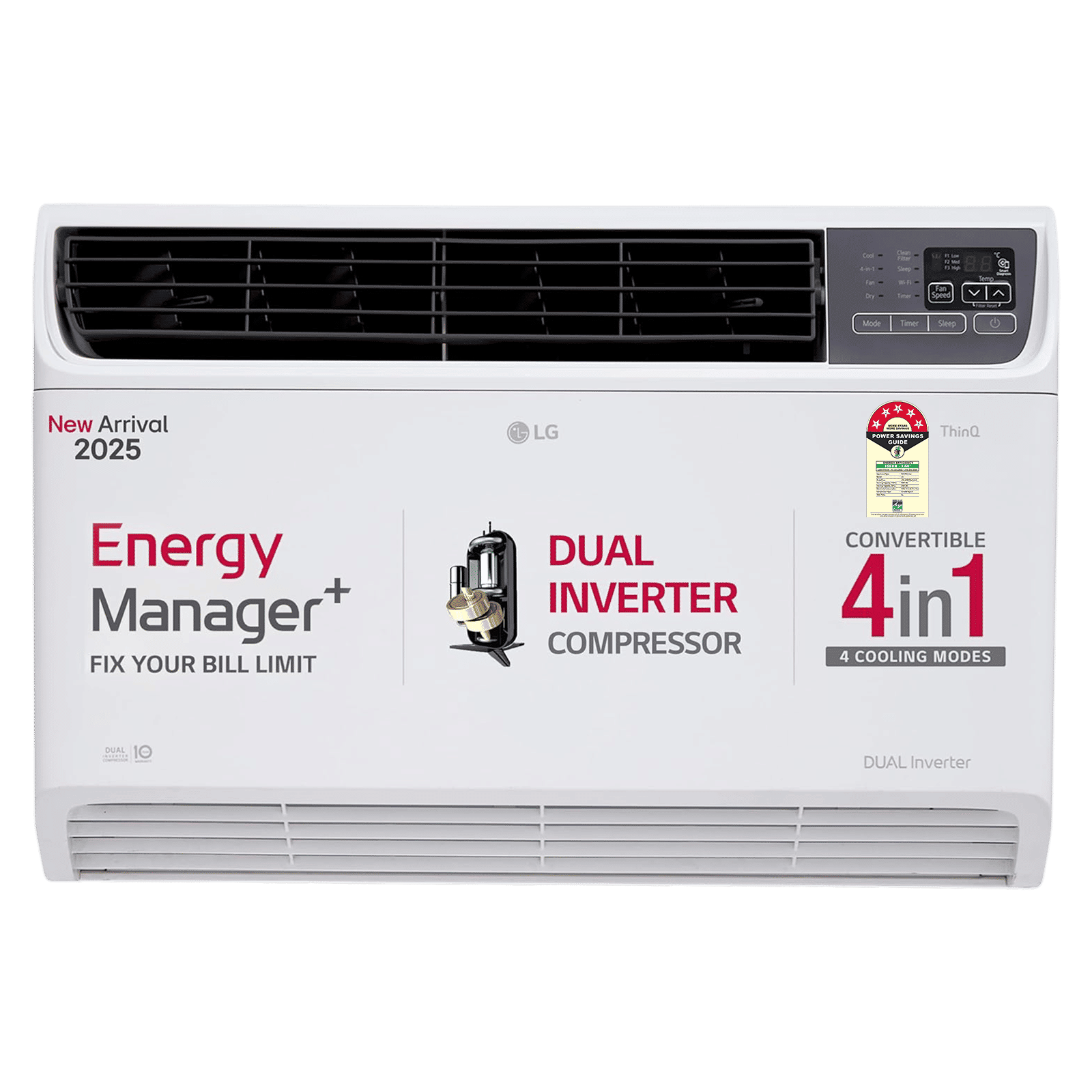 LG 4 in 1 Convertible 1.5 Ton 5 Star Dual Inverter Window AC with Ocean Black Protection (2025 Model, Copper Condenser, 18WWZA.ASLG)