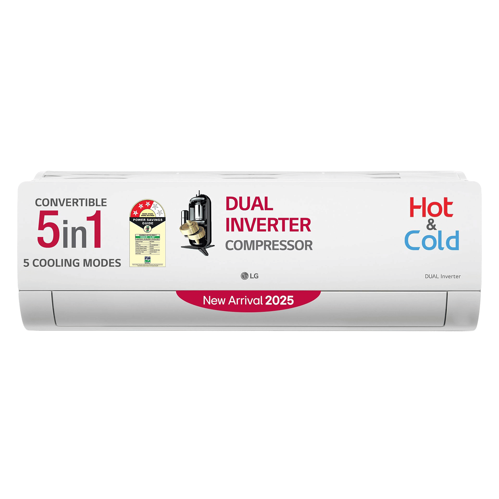 LG 5 in 1 Convertible 2 Ton 3 Star Dual Inverter Split AC with 6 Step Fan Speed (2025 Model, Copper Condenser, US-H24VNXE.ANLG)