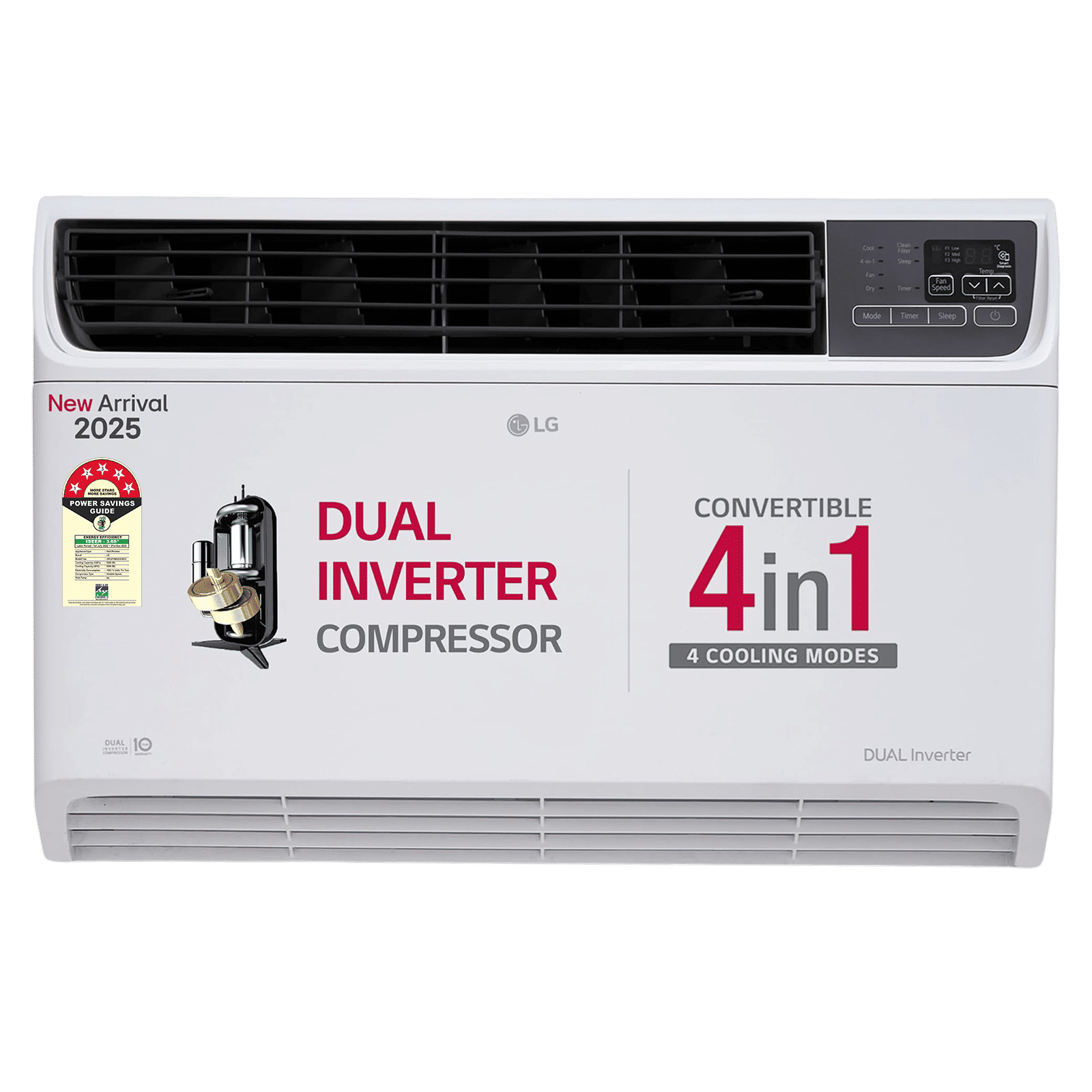 LG 4 in 1 Convertible 1.5 Ton 5 Star Dual Inverter Window AC with Ocean Black Protection (2025 Model, Copper Condenser, 18WUZA.ASLG)