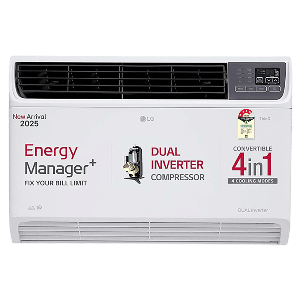 LG 4 in 1 Convertible 2 Ton 4 Star Dual Inverter Window AC with Ocean Black Protection (2025 Model, Copper Condenser, 24WWYA.ASLG)