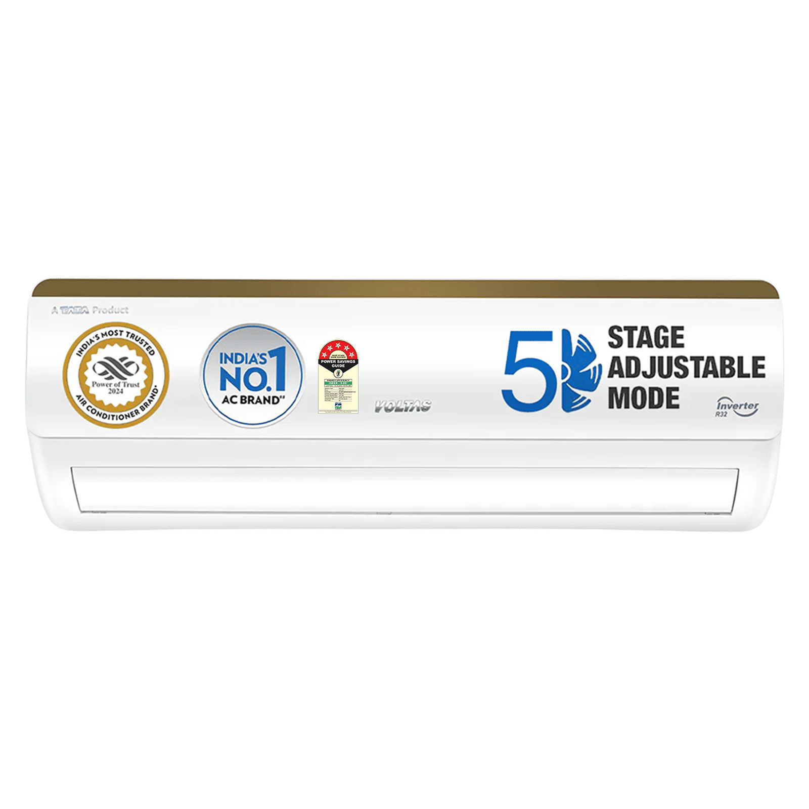 VOLTAS 125V Vertis Smart Elite Gold 1 Ton 5 Star Inverter Split Smart AC with IoT Enabled (Copper Condenser, 4503701)