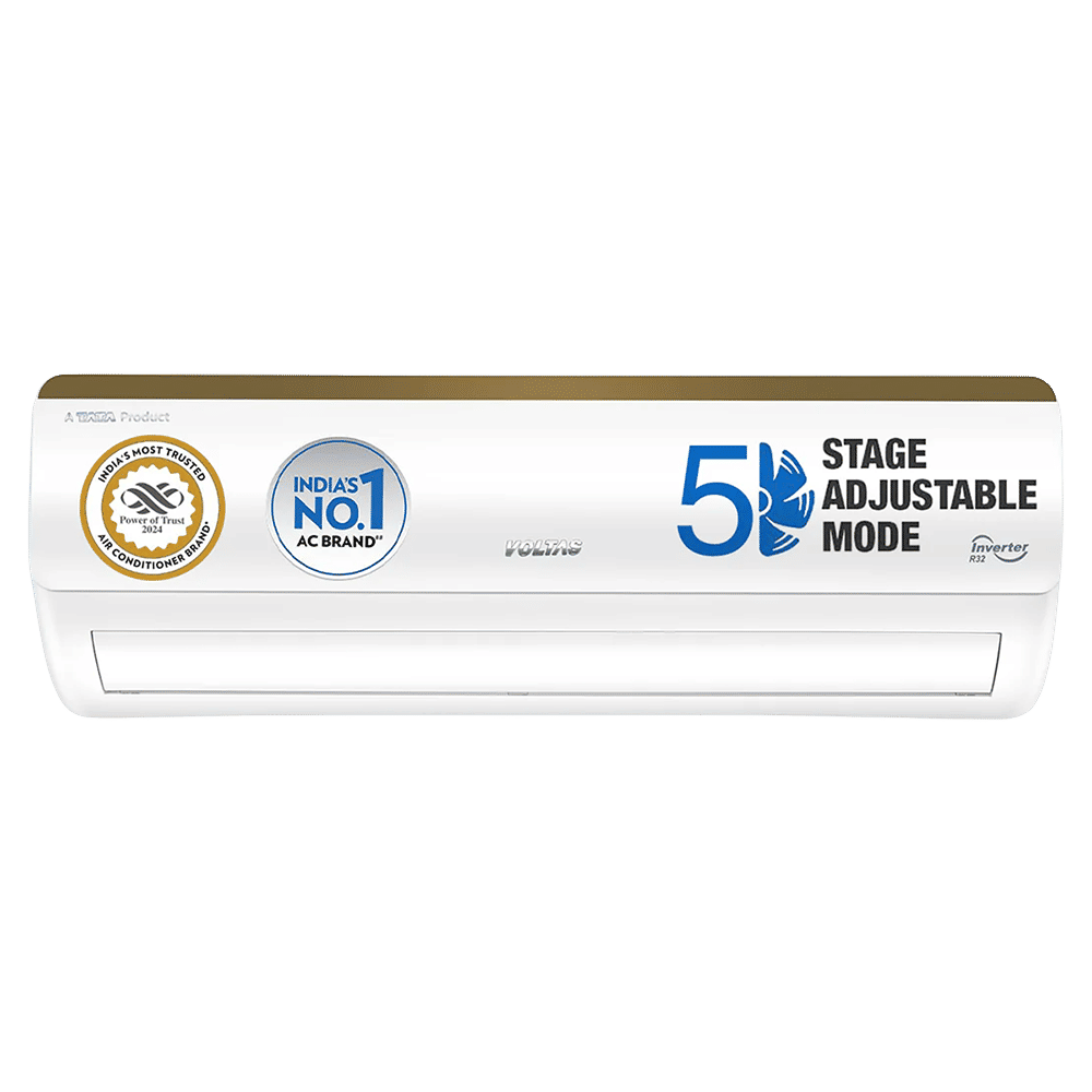 VOLTAS 125V Vertis Elite Gold 1 Ton 5 Star Inverter Split AC with Ice Wash Technology (Copper Condenser, Anti Dust Filter, 4503682)