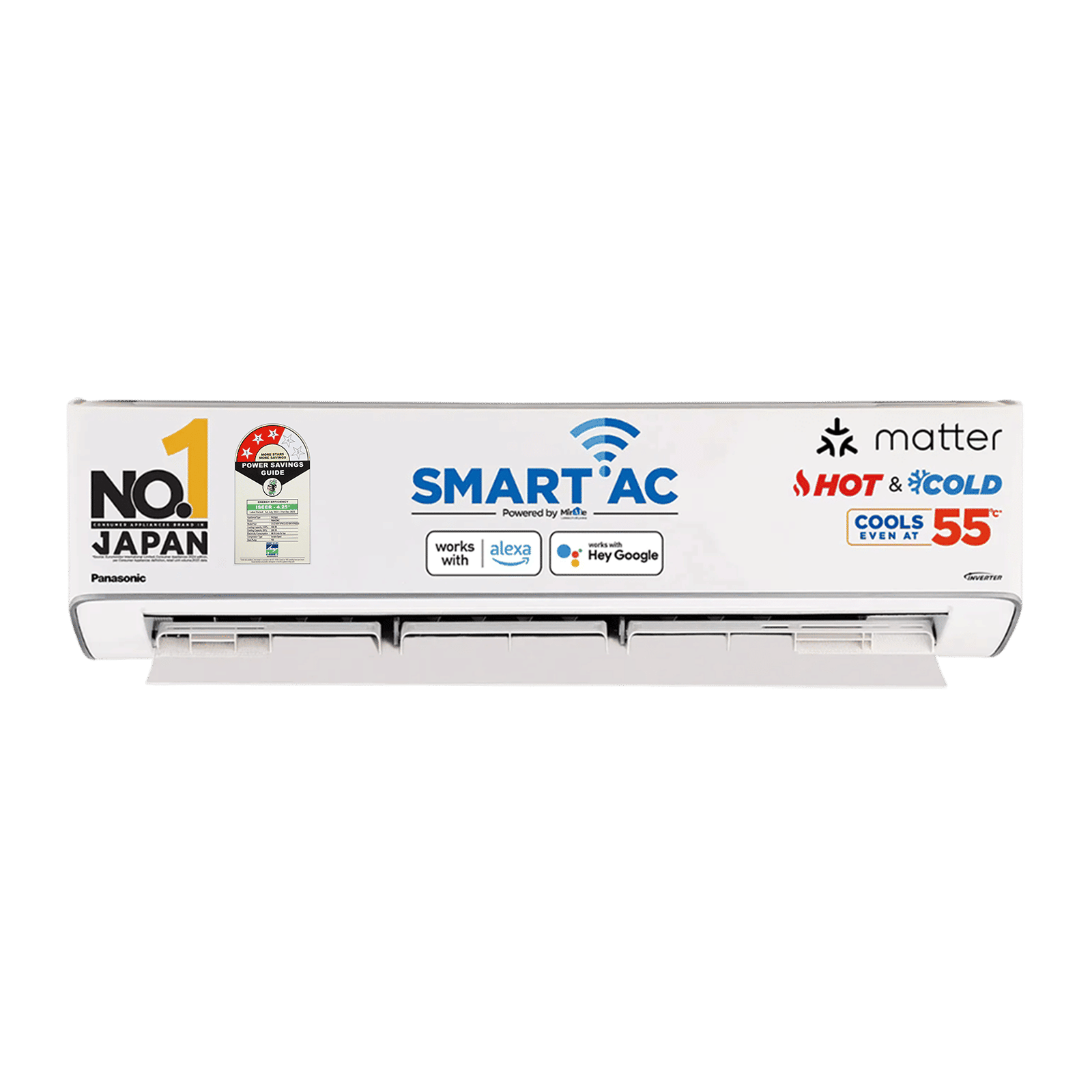 Panasonic EZ 7 in 1 Convertible 1.5 Ton 3 Star Hot & Cold Inverter Split Smart AC with Voice Control (2025 Model, Copper Condenser, CS/CU-EZ18BKYXFM)