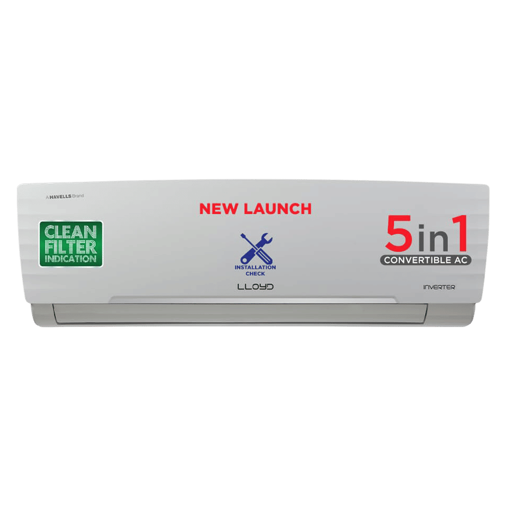 LLOYD 5 in 1 Convertible 1.5 Ton 3 Star Inverter Split Smart AC with Wi-Fi Ready (2025 Model, Copper Condenser, GLS18I3FWAGC)