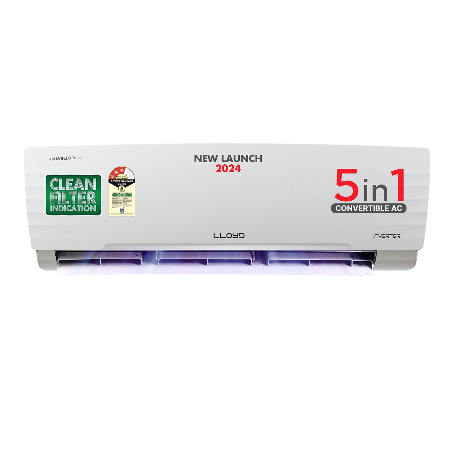 LLOYD 5 in 1 Convertible 1.5 Ton 3 Star Inverter Split Smart AC with Wi-Fi Ready (2025 Model, Copper Condenser, GLS18I3FWAGC)