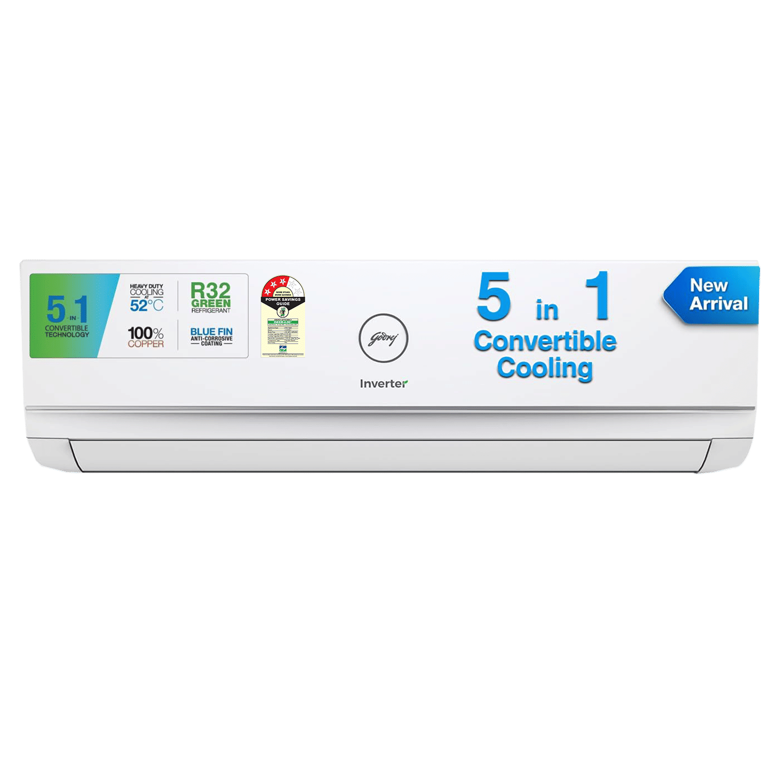 Godrej WZR 5 in 1 Convertible 2 Ton 3 Star Inverter Split AC with I-Sense Technology (2025 Model, Copper Condenser, SIC 24ITC3 WZR)