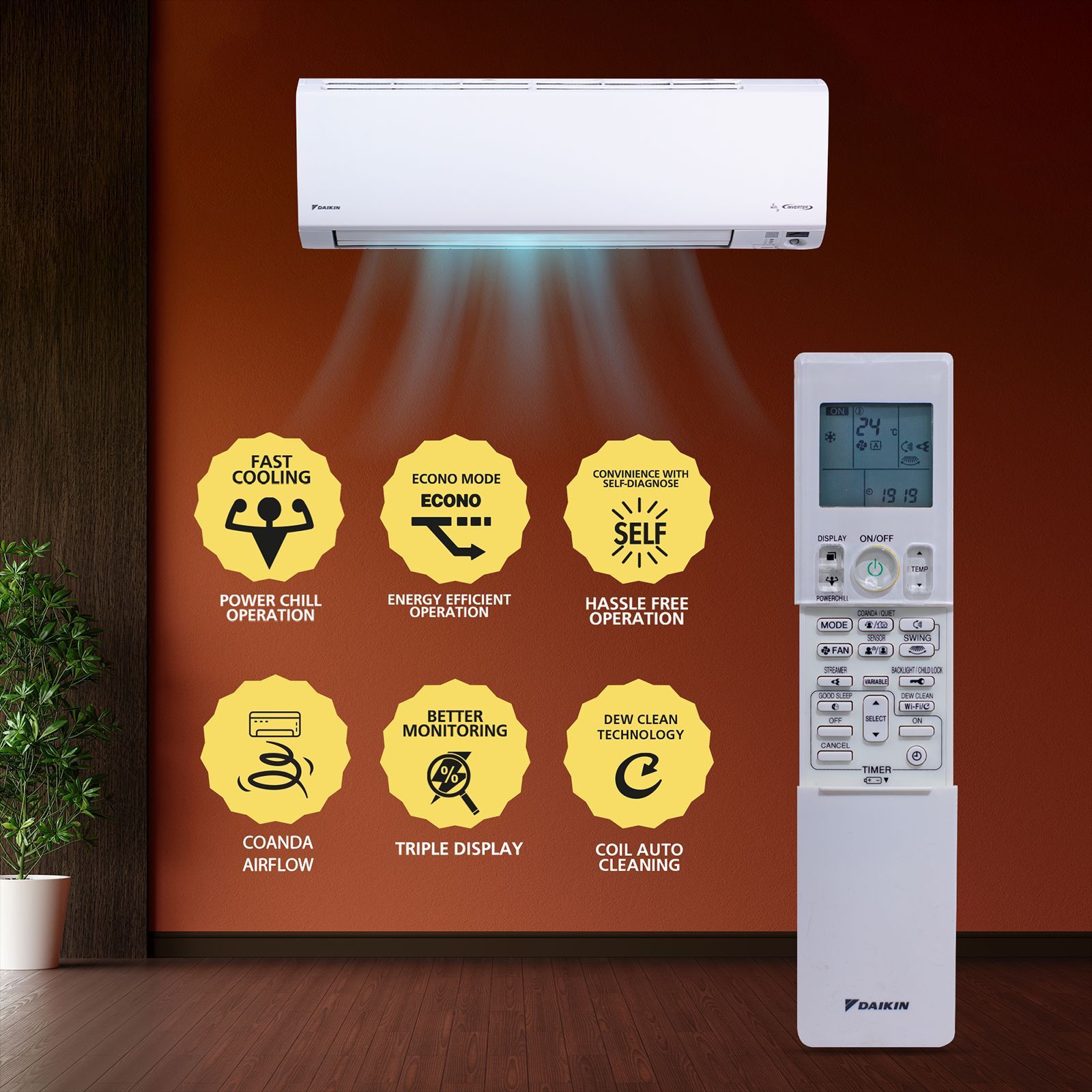 DAIKIN Streamer Ton Star Inverter Split AC (2025 Model, Copper  Condenser, PM Filter, JTKJ60) - Main Image