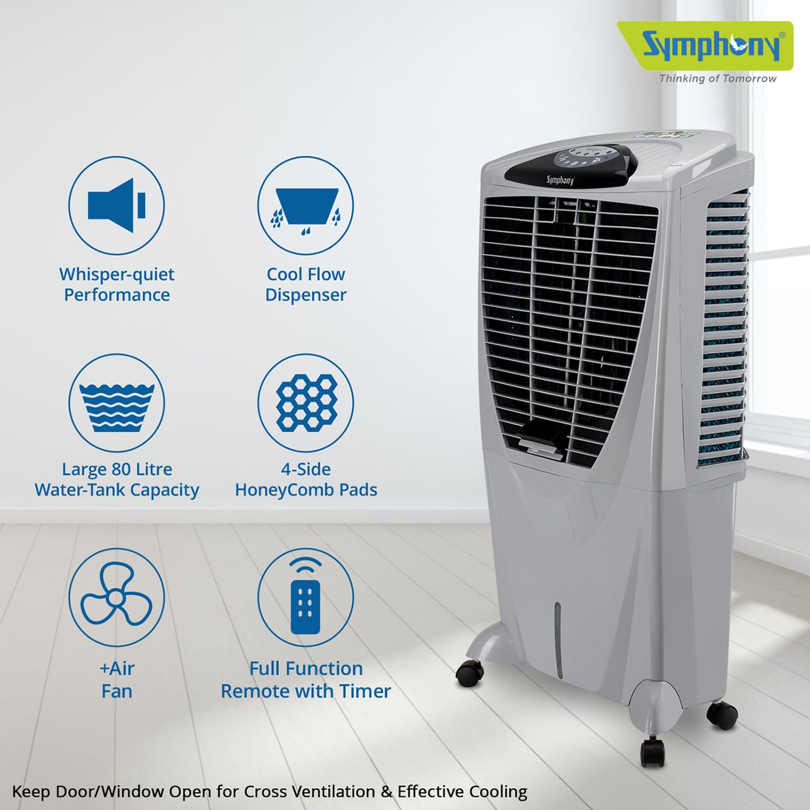 Buy Symphony Winter 80XL i+ 80 Litres Desert Air Cooler with SMPS