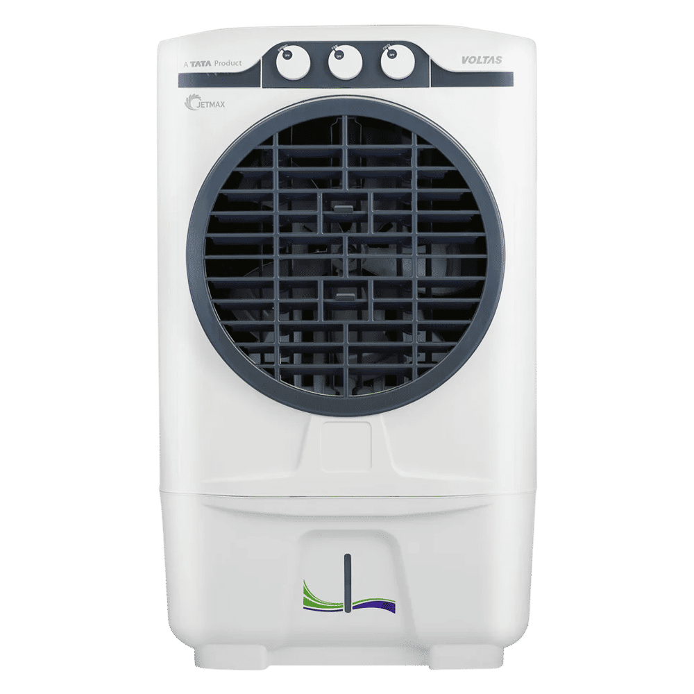 VOLTAS JetMax 54 Litres Desert Air Cooler with Honeycomb Pad (3 Speed Selection, White & Grey)