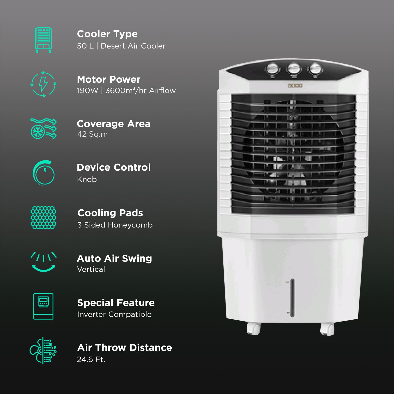Ct 503 Usha Frost Zx USHA Frost Tower 50 Litres Air Cooler [ZX CT - Main Image