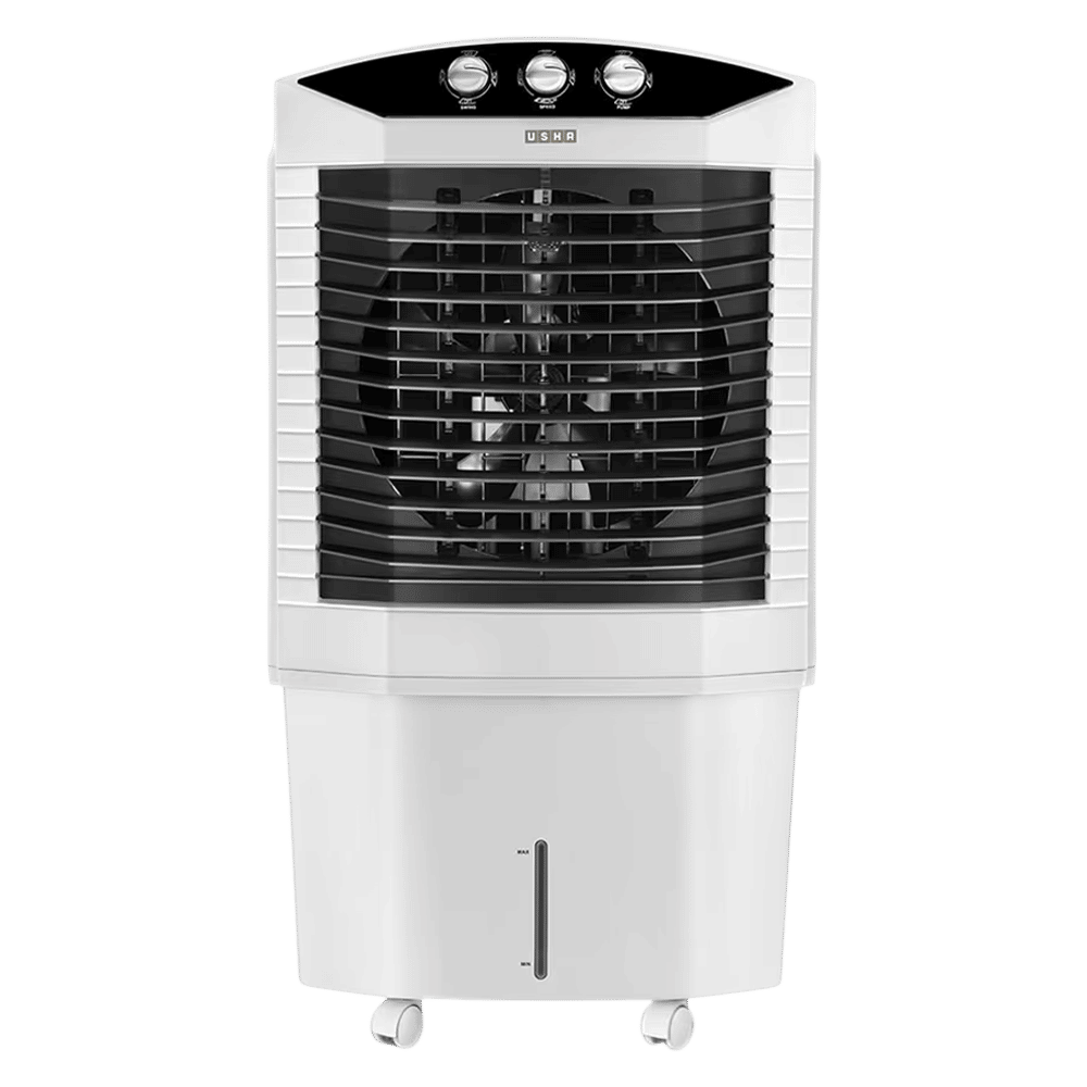 USHA Dynamo 90 Litres Desert Air Cooler with Low Power Consumption (Thermal Overload Protection, White)