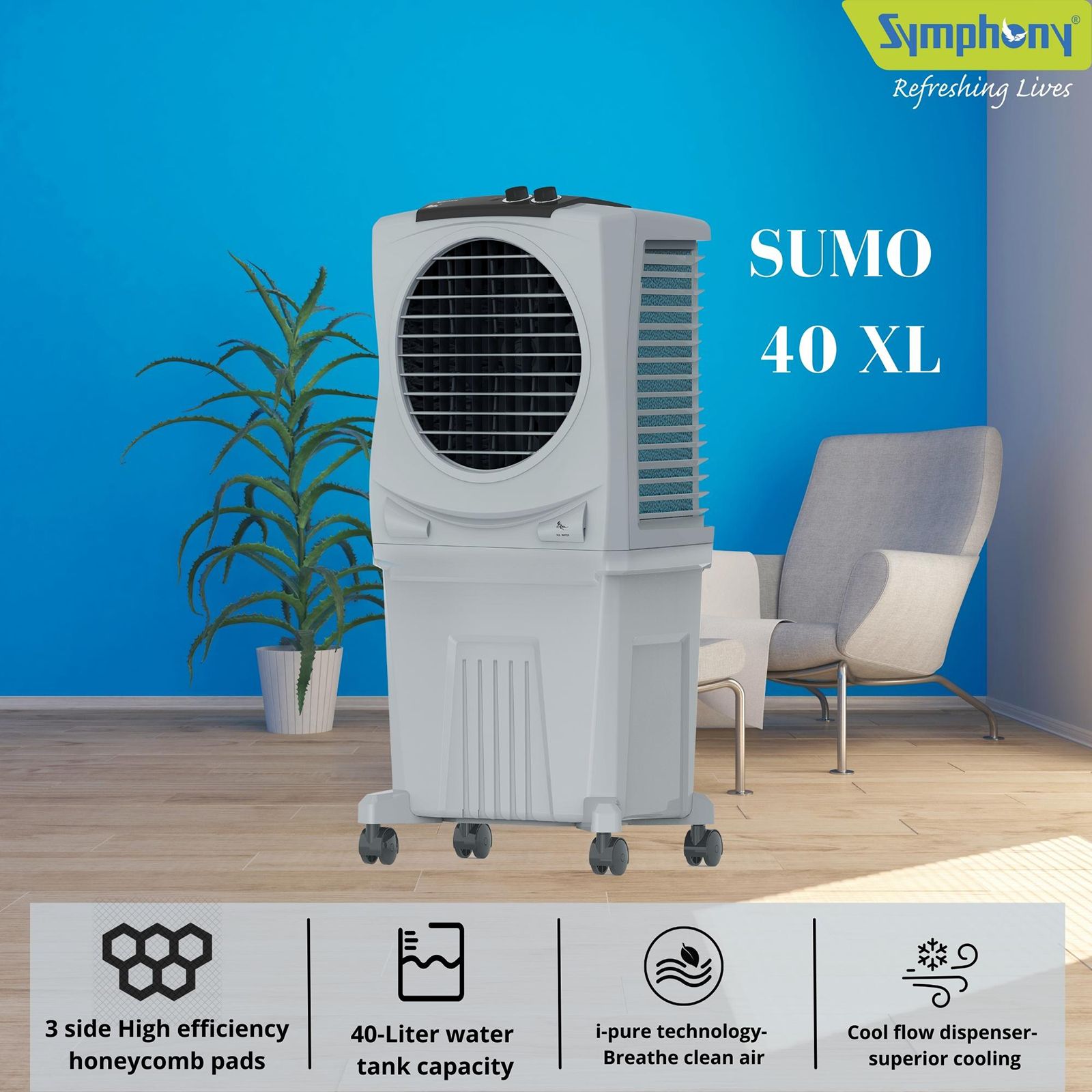 40 Litre Symphony Air Cooler Without Water Price Symphony 40 L