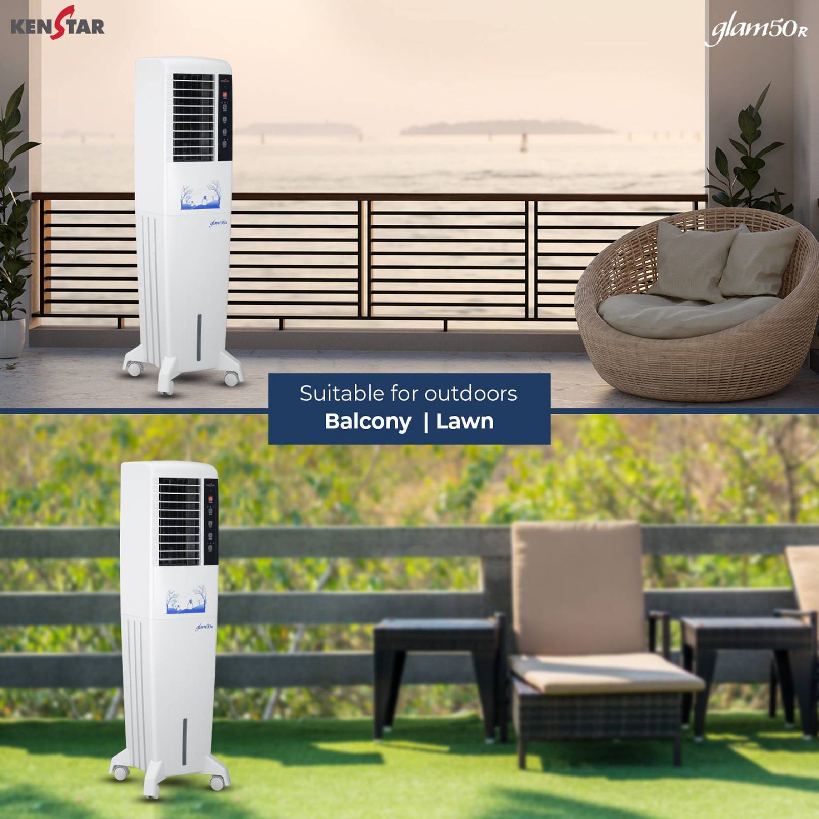 Buy KENSTAR Glam HC RE 50 Litres Tower Air Cooler with Quadraflow