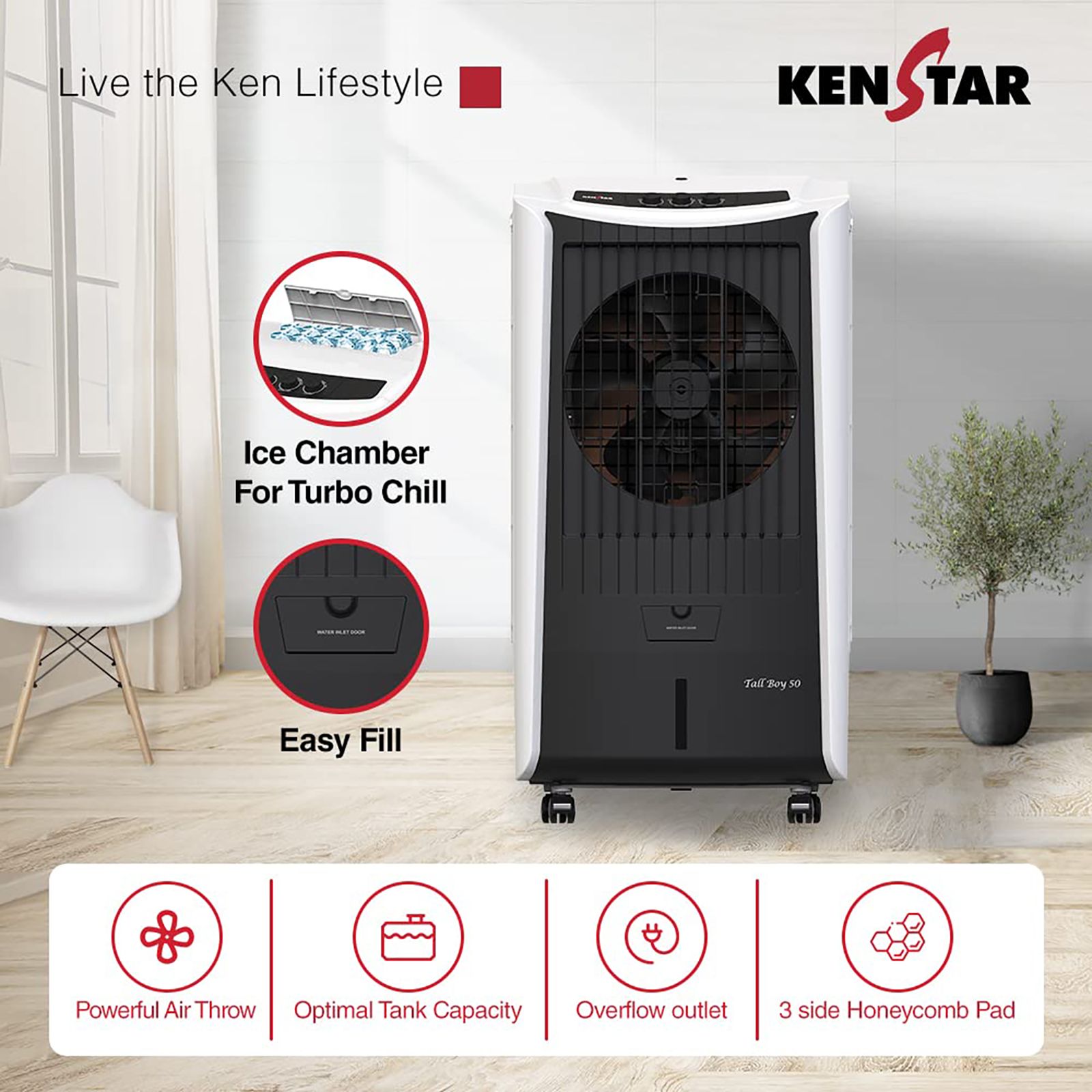 Buy Kenstar TALLBOY 50 Litres Desert Air Cooler (Honeycomb Cooling