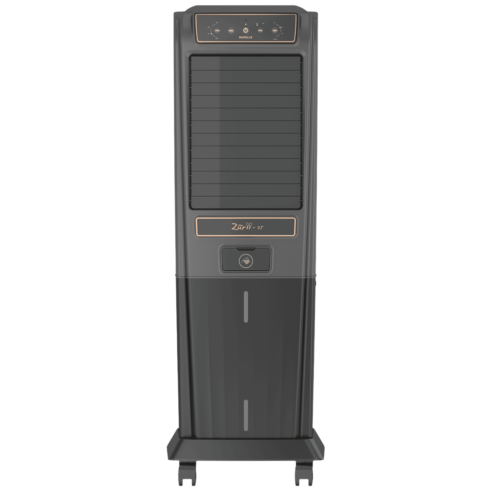 HAVELLS Zurii 35 Litres Tower Air Cooler with Inverter Compatible (Ionizer Air Cleaning Technology, Black & Grey)