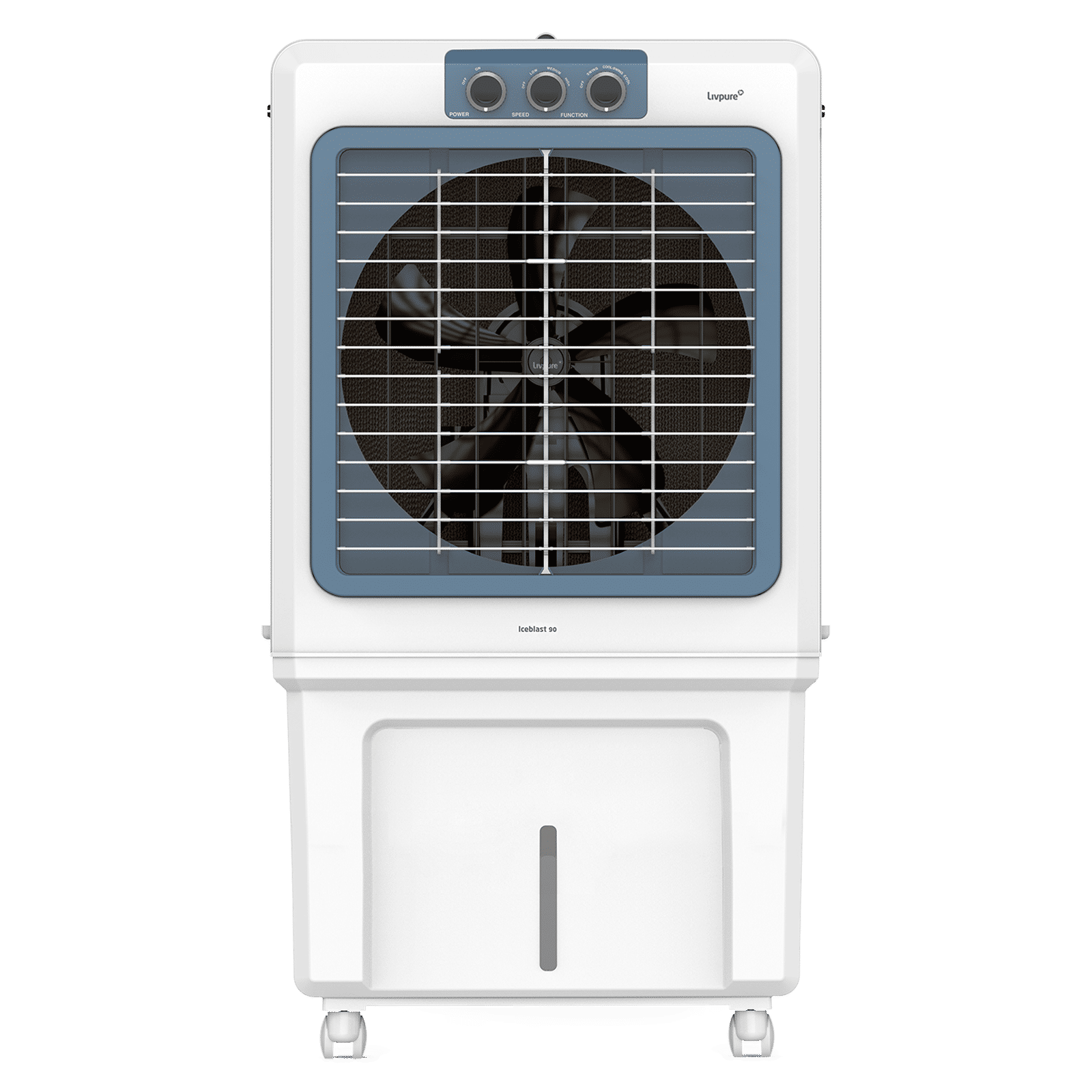 Livpure Ice Blast 90 Litres Desert Air Cooler with Temperature Overload Protection (Inverter Compatible, White & Blue)