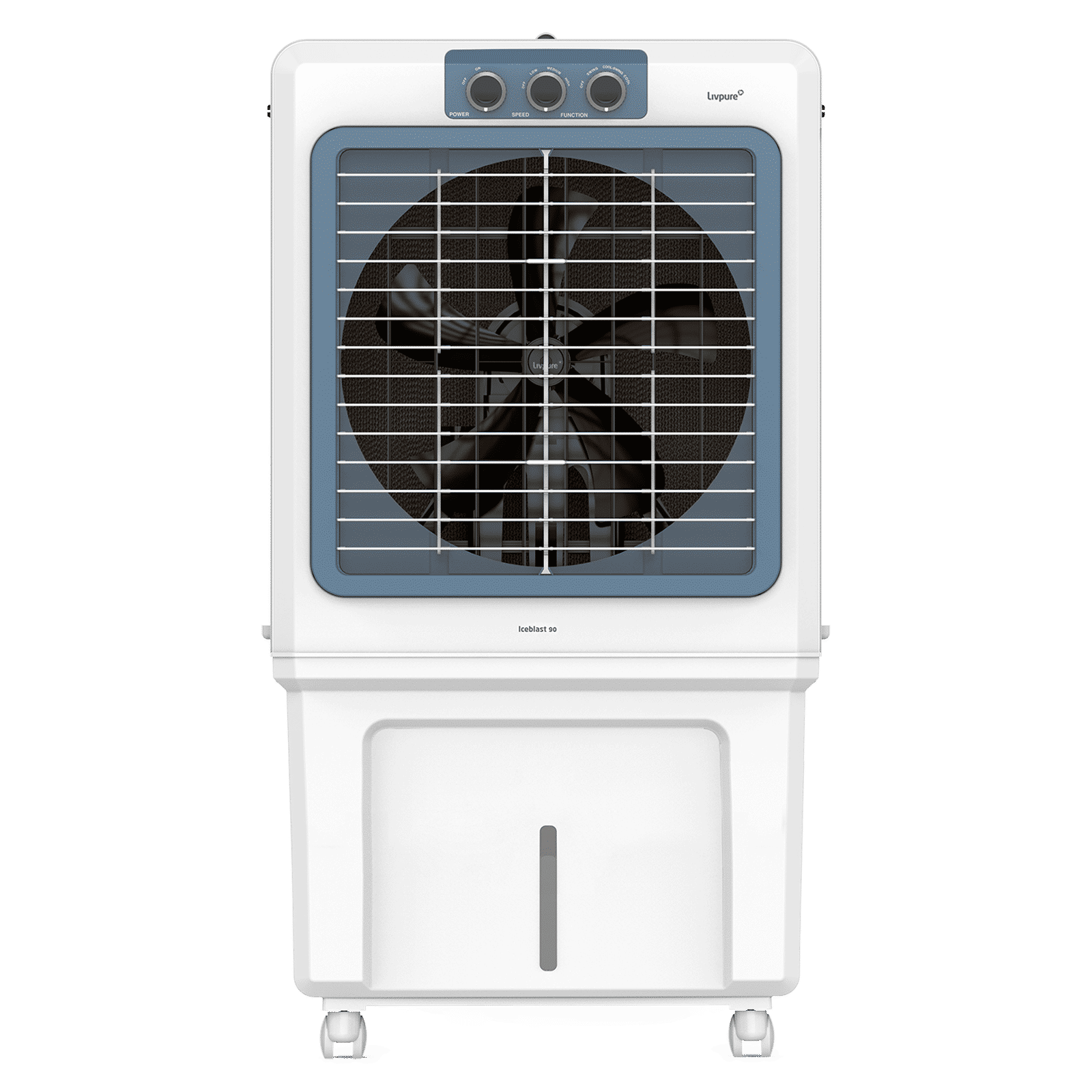 Livpure Ice Blast 90 Litres Desert Air Cooler with Temperature Overload Protection (Inverter Compatible, White & Blue)