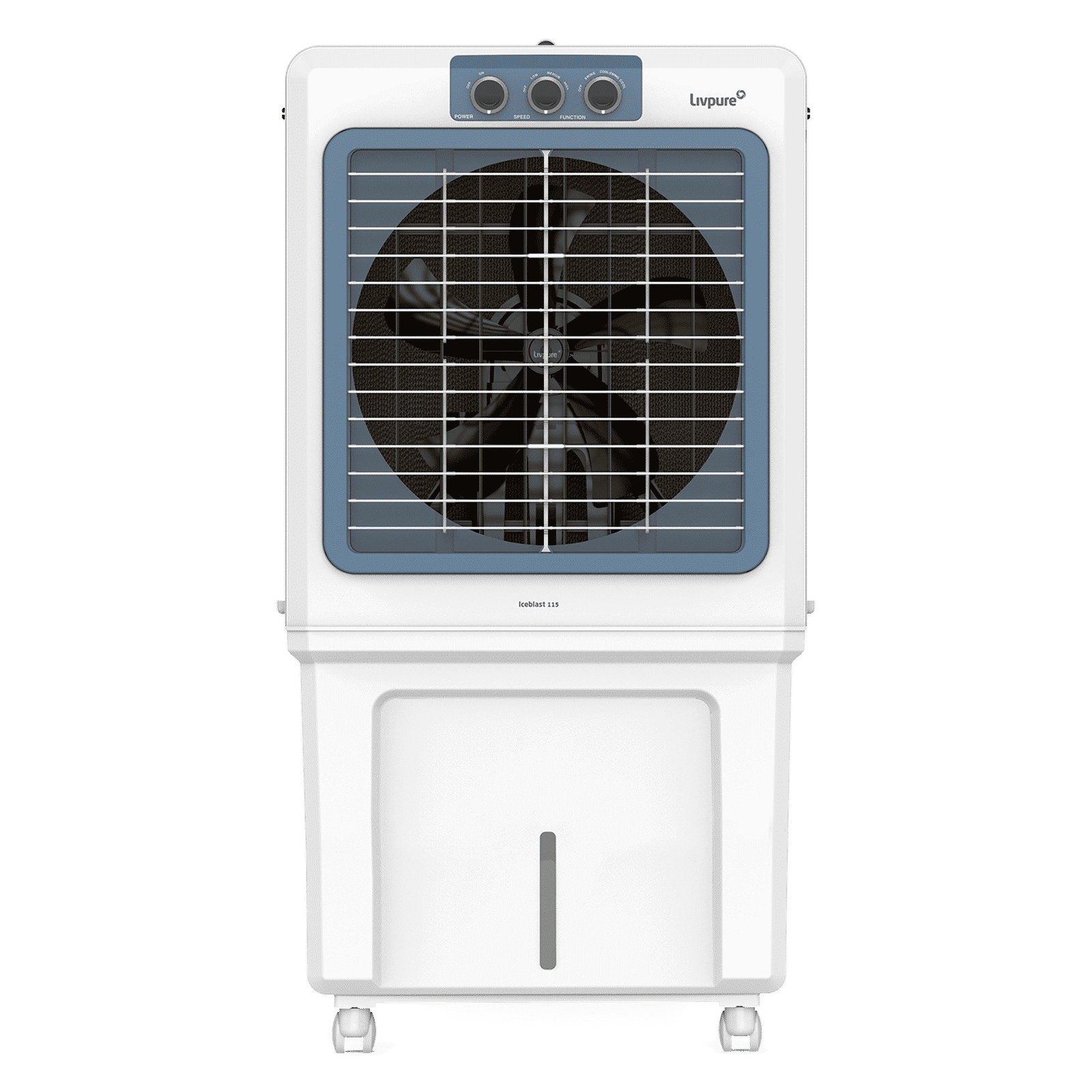 Livpure Ice Blast 115 Litres Desert Air Cooler with Temperature Overload Protection (Inverter Compatible, White & Blue)