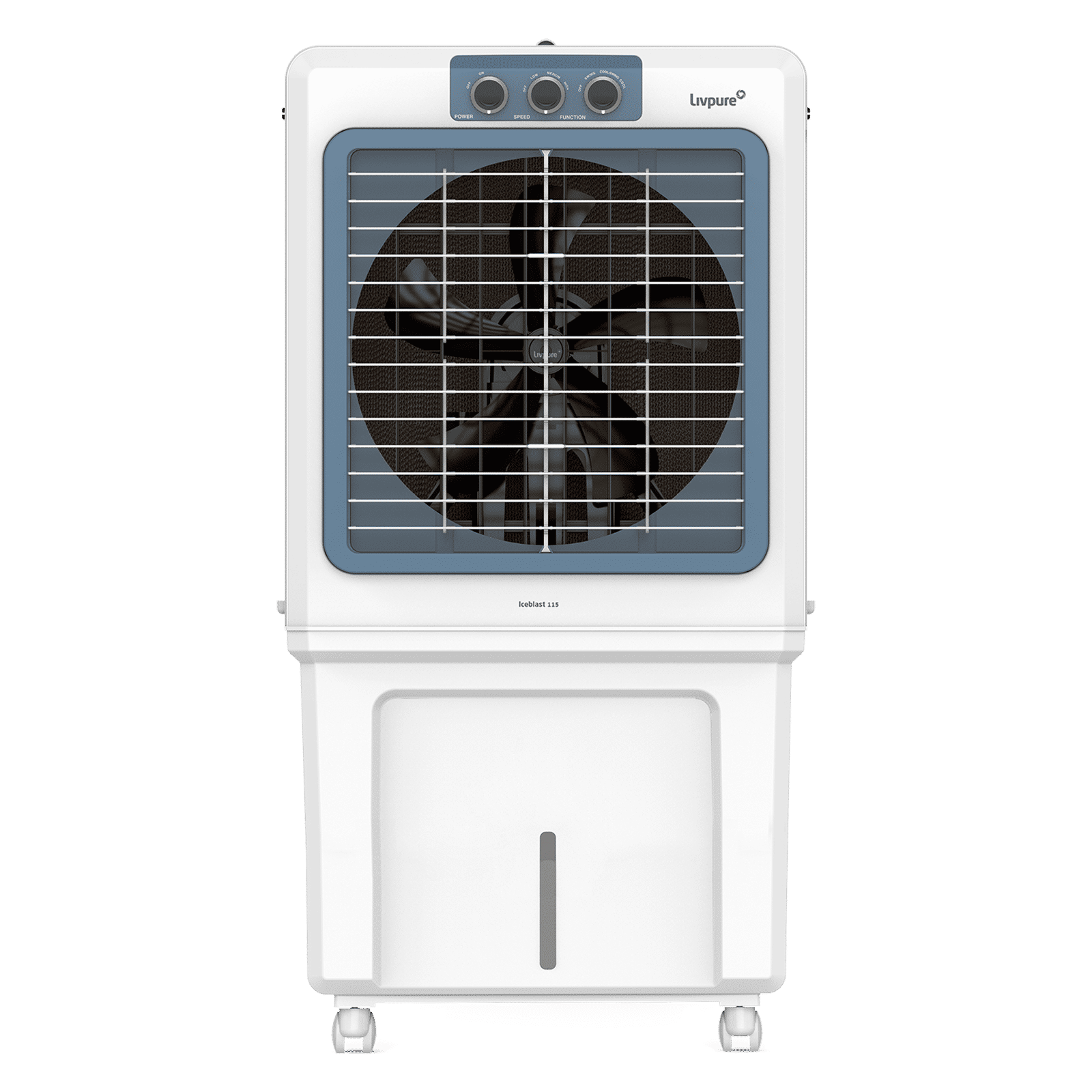 Livpure Ice Blast 115 Litres Desert Air Cooler with Temperature Overload Protection (Inverter Compatible, White & Blue)