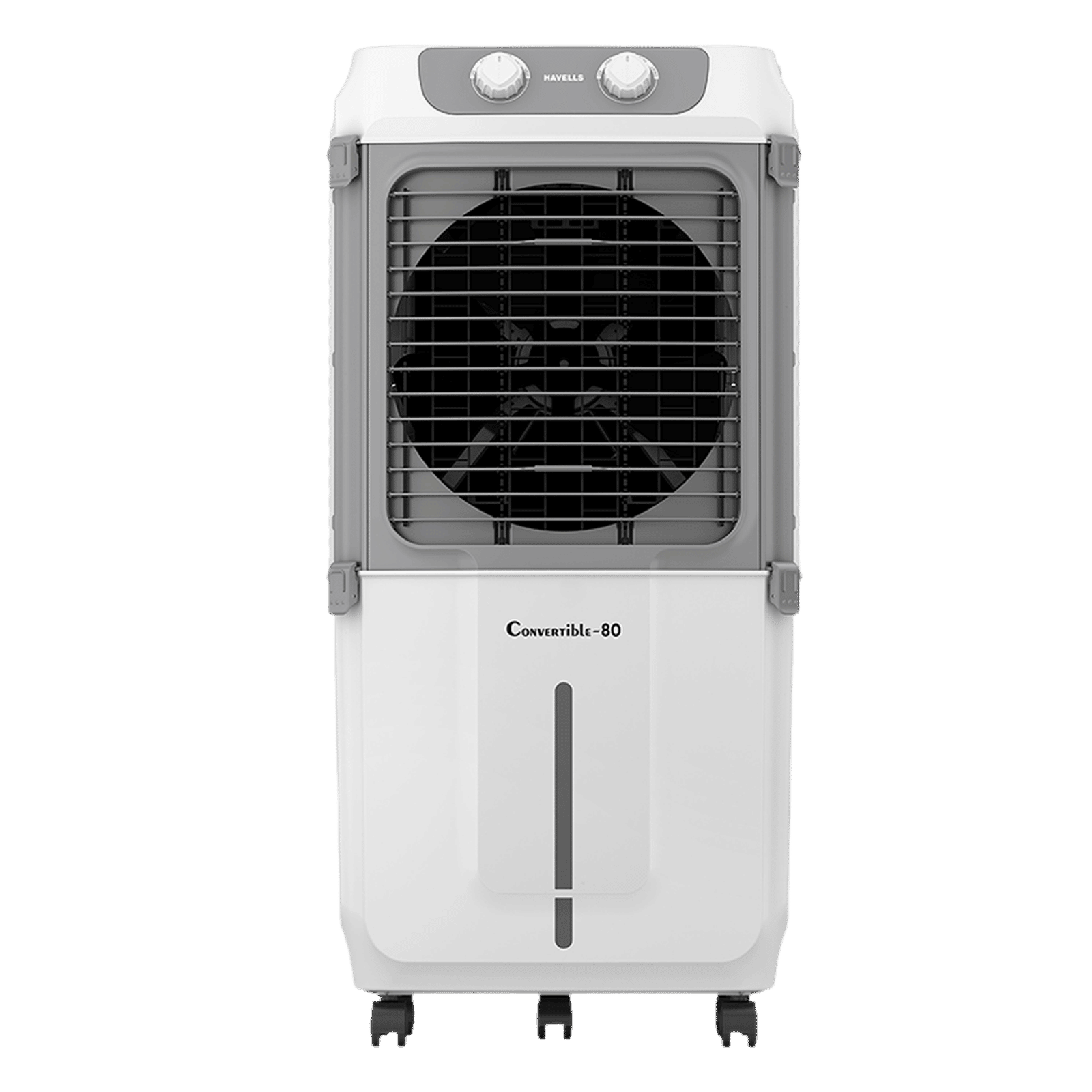 HAVELLS Convertible 80 Litres Desert Air Cooler with Metal Blade Fan (Powerful Air Delivery, White & Grey)
