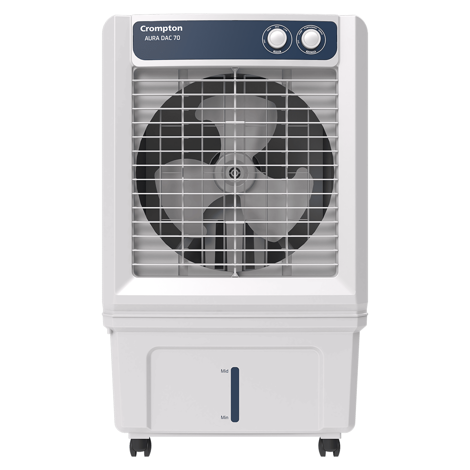 Crompton Aura 70 Litres Desert Air Cooler with Everlast Pump (Collasible Louvers, Indian Ink & While)