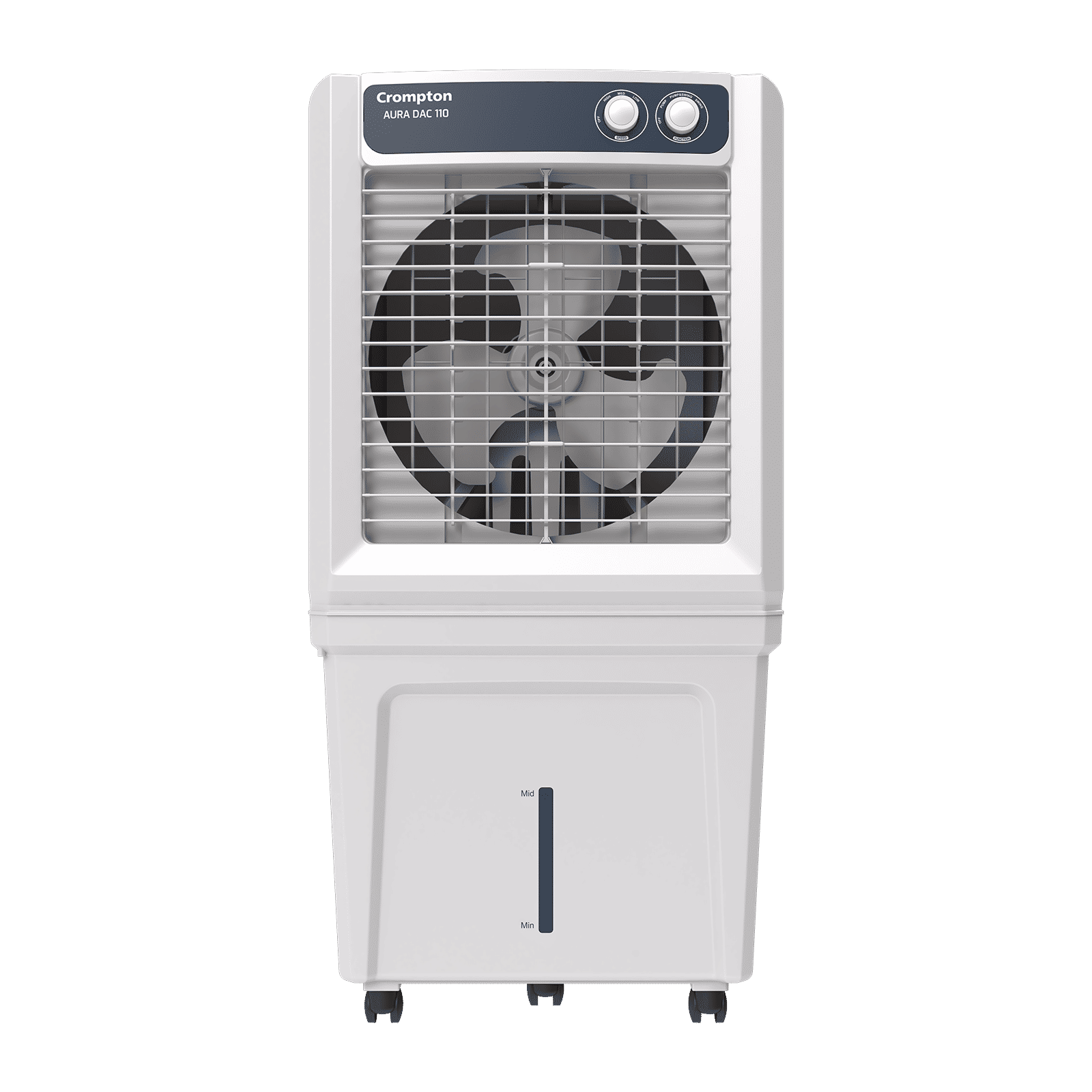 Crompton Aura 110 Litres Desert Air Cooler with Everlast Pump (Collasible Louvers, Indian Ink & While)