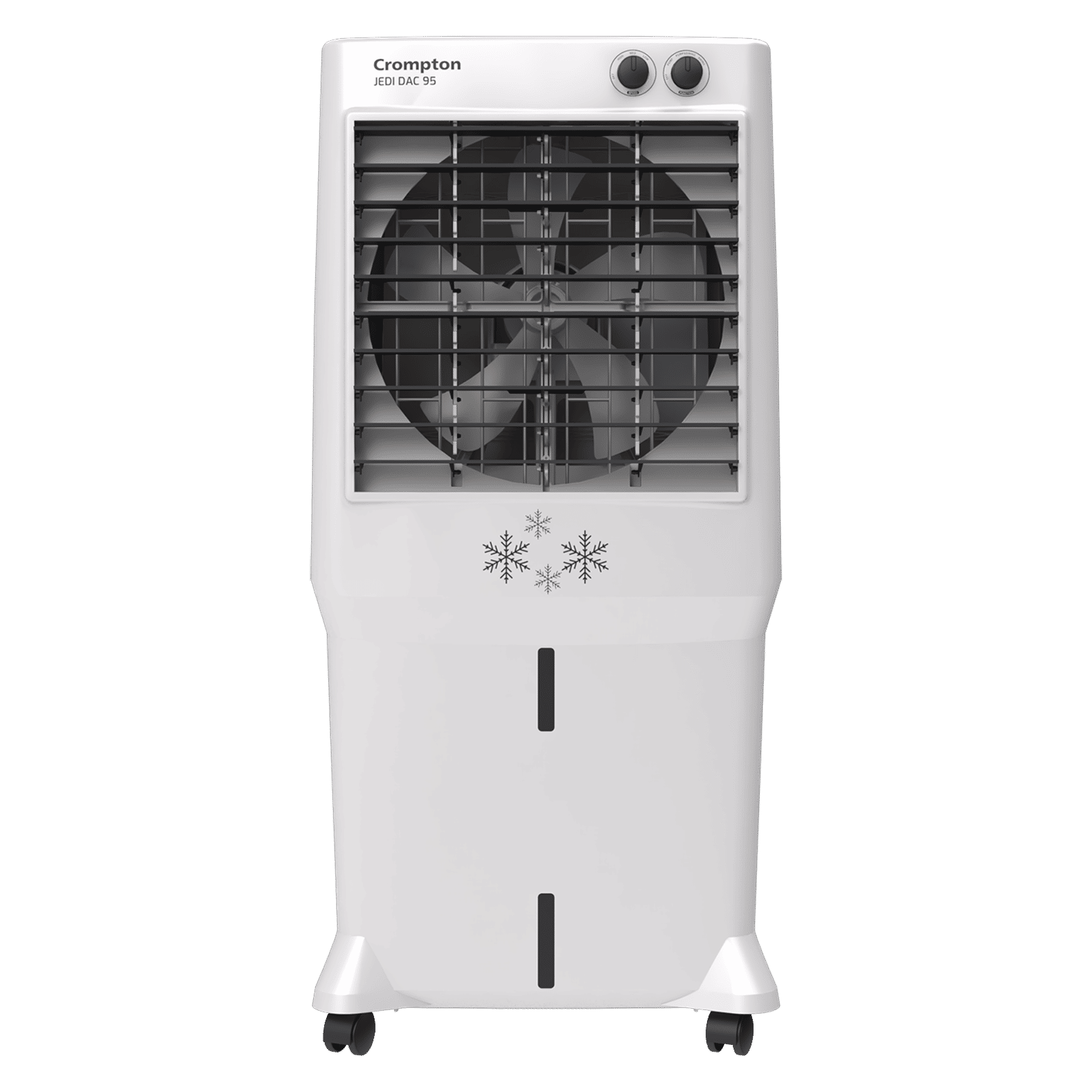 Crompton Jedi 95 Litres Desert Air Cooler with Everlast Pump (Fully Collasible Louvers, Black & White)