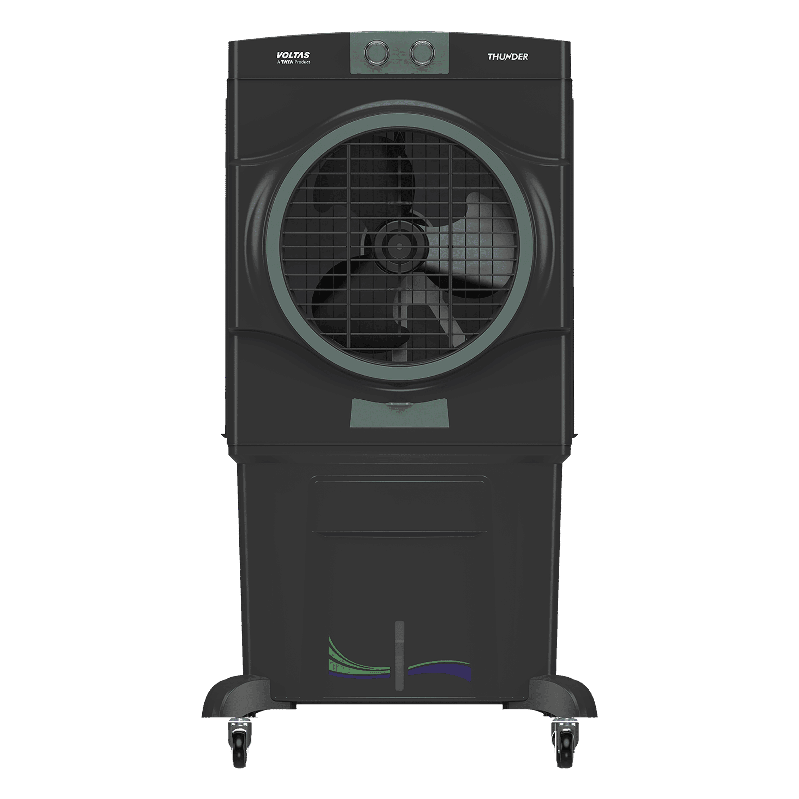 VOLTAS Thunder 110 Litres Desert Air Cooler with Thermal Overload Protection (3 Speed Control, Dark Grey)