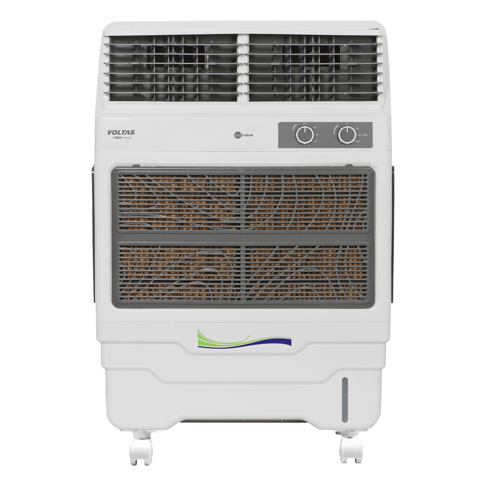 VOLTAS Windsor 85 Litres Room Air Cooler with Thermal Overload Protection (3 Speed Control, White & Grey)