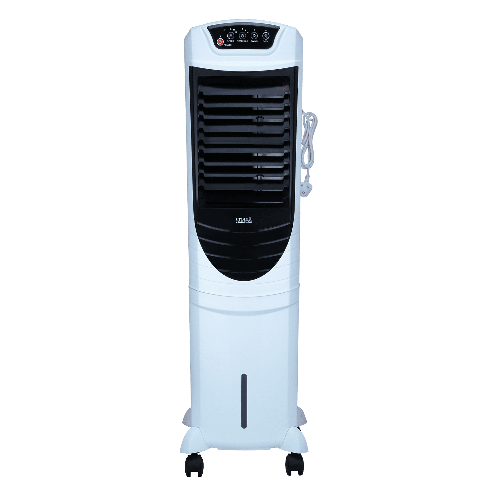 Croma 35 Litres Tower Air Cooler with Four-Way Air Deflection System (Powerful Airflow, White & Black)