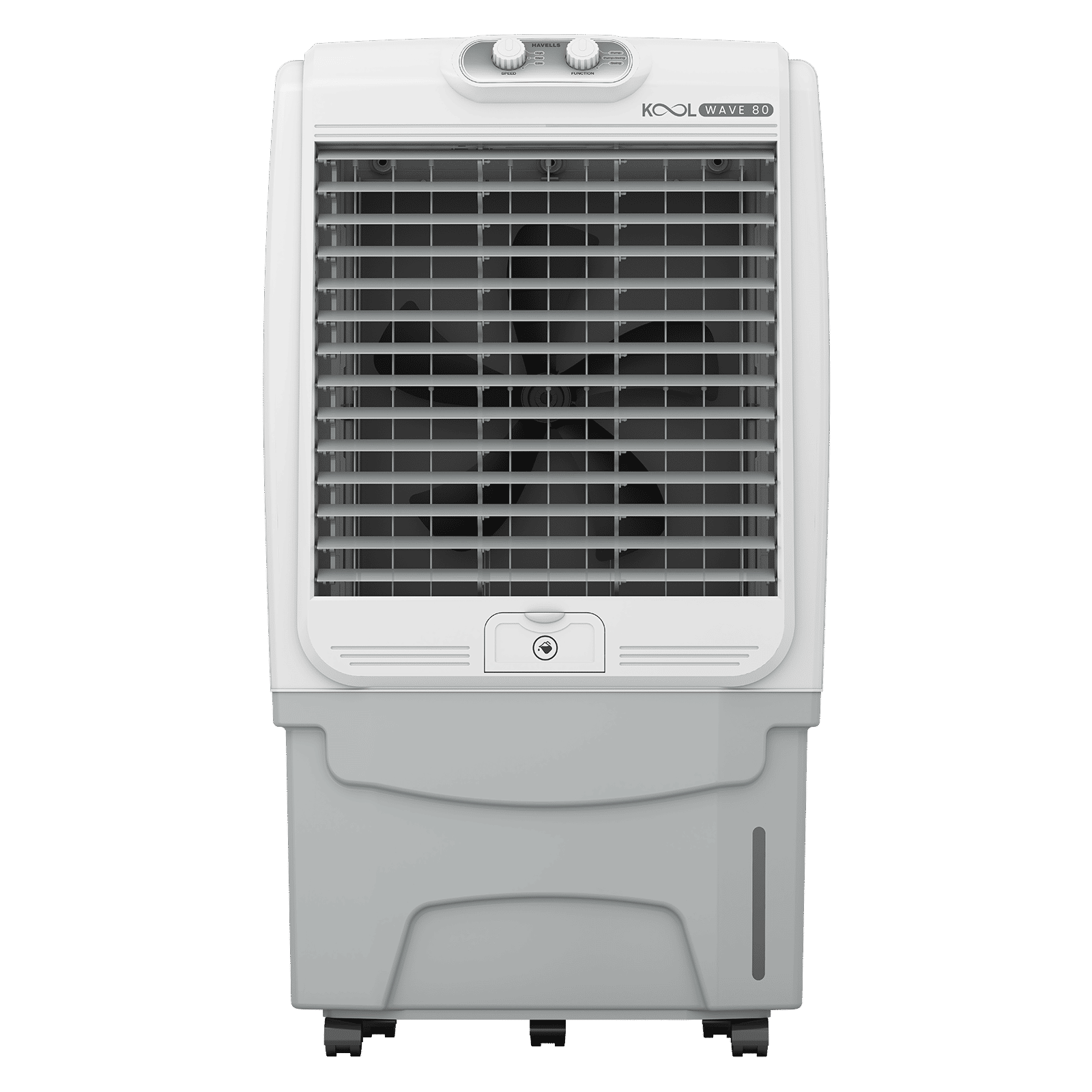 Havells KoolWave 80 Litres Desert Air Cooler with Bacteria Shield Honeycomb Cooling Pad Technology (Dual Flow Technology, White & Grey)