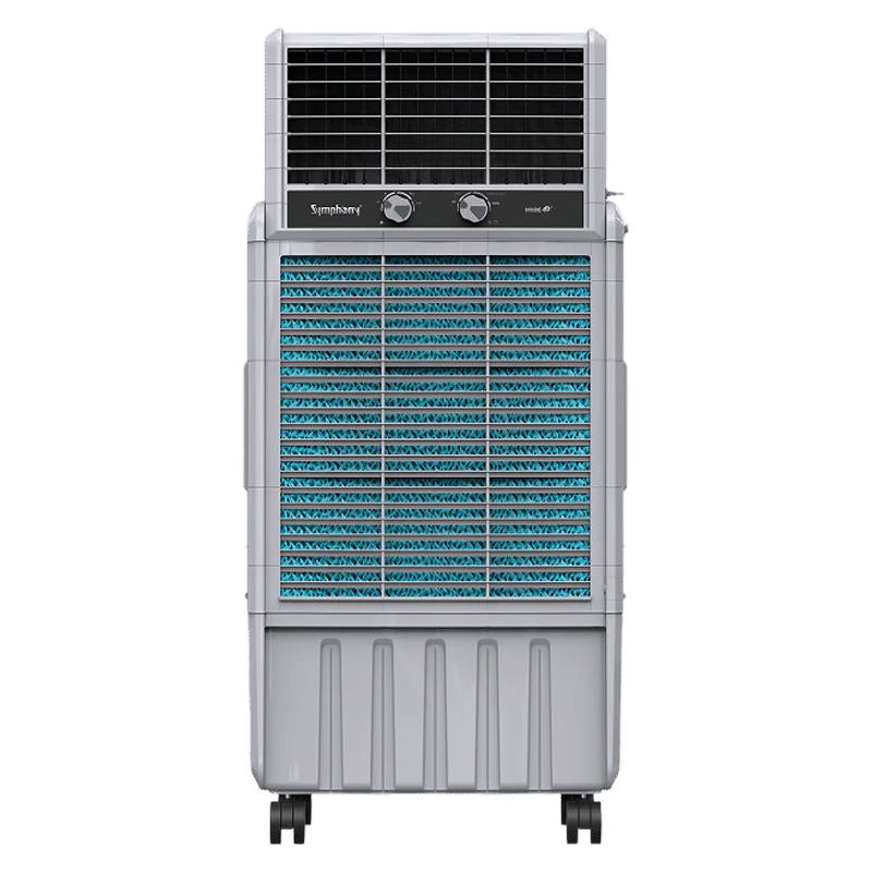Symphony More 4D 125 Litres Desert Air Cooler with CFD Technology (Inverter Compatible, White & Grey)