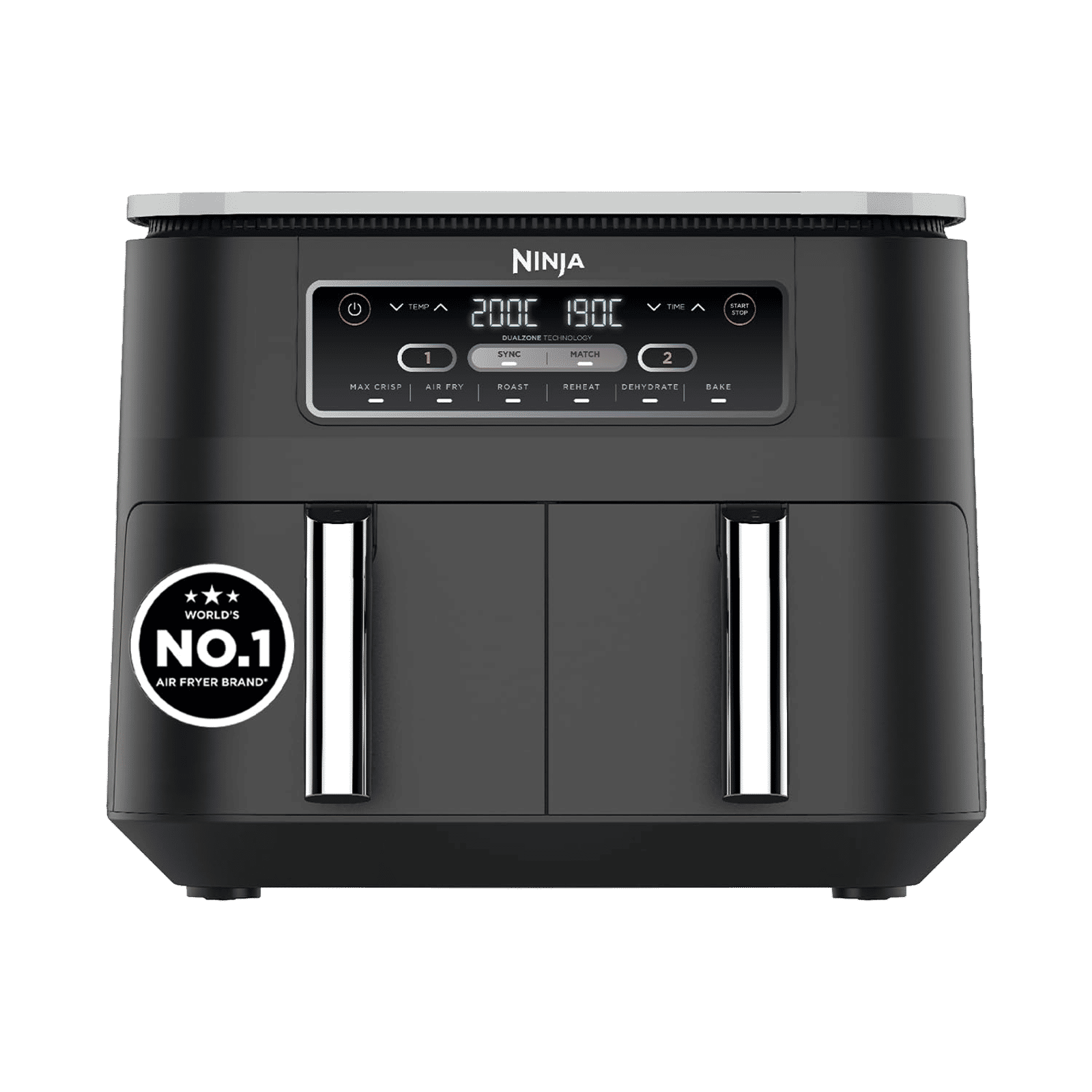 Ninja Foodi DualZone 7.6L 2470 Watt Digital Air Fryer with Max Crisp Technology (Black)