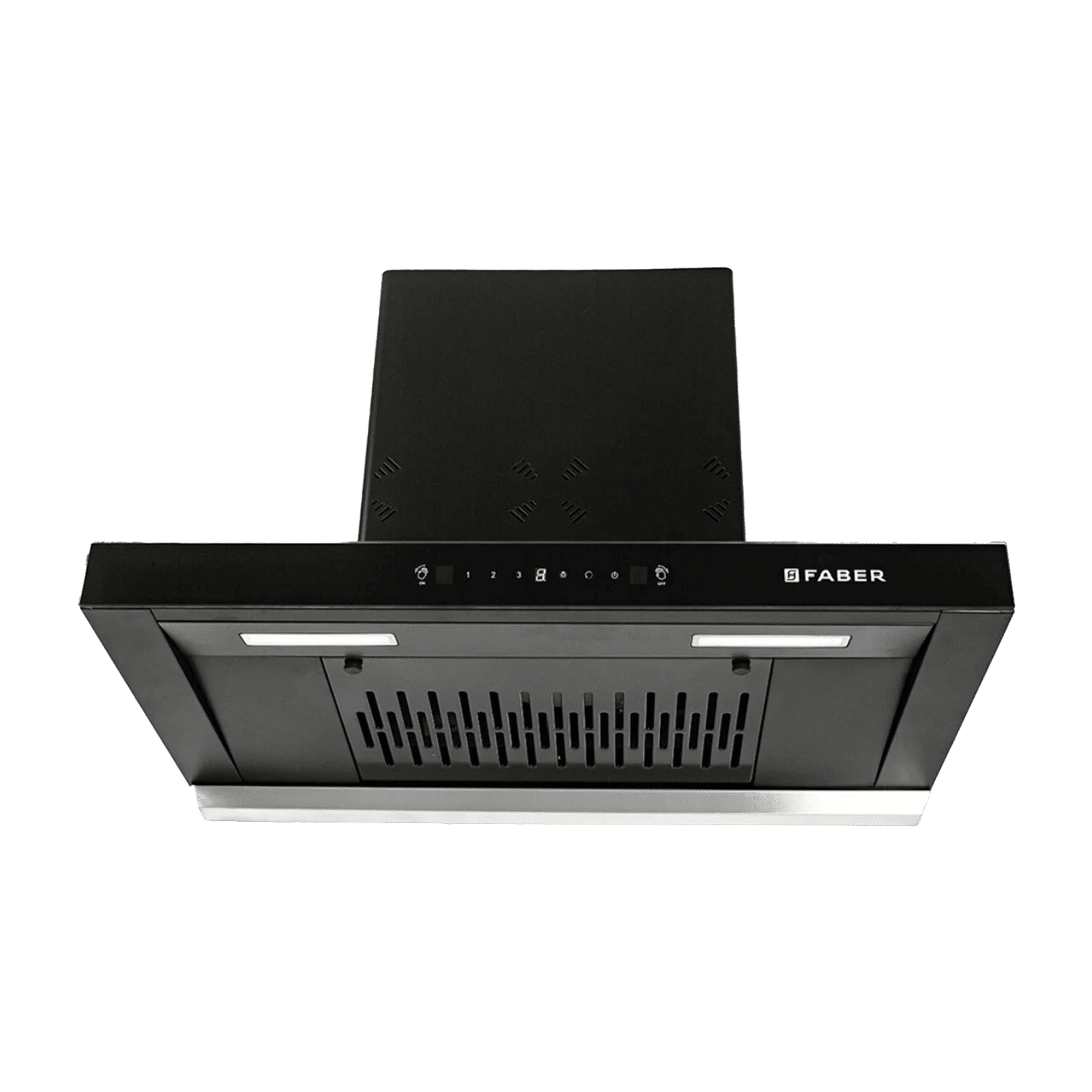 FABER Hood Silencio 3D IND HC SC FL BK 90 T cm 1325 m3/hr Ductless Auto Clean Wall Mounted Chimney with Touch Control Panel (Black)