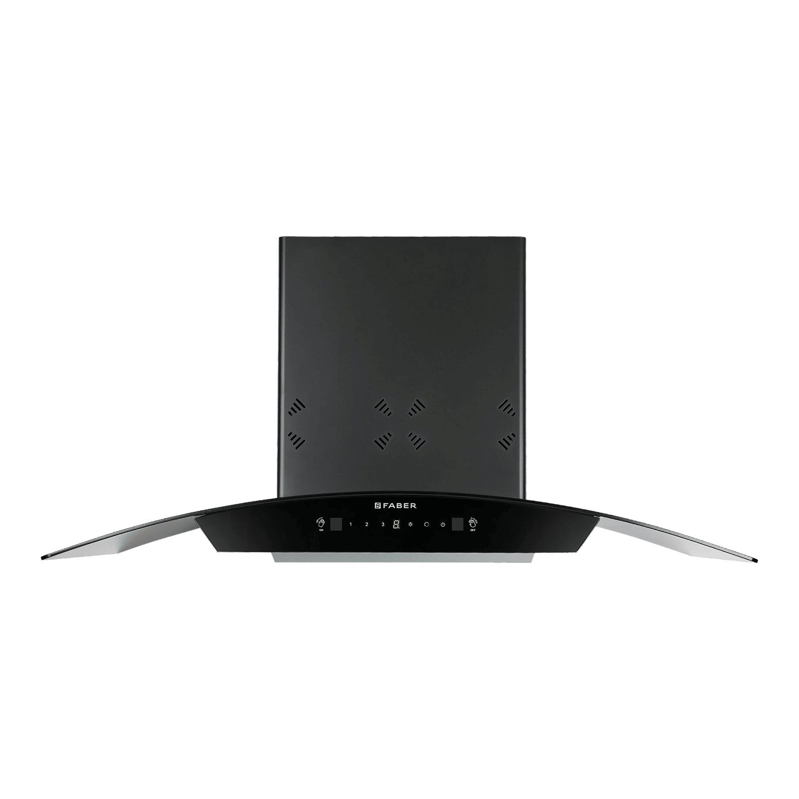 Faber HOOD STELLA 3D IN HC SC FL BK 90 90cm 1400m3/hr Ductless Heat Auto Clean Wall Mounted Chimney with Odour Sensor (Black)