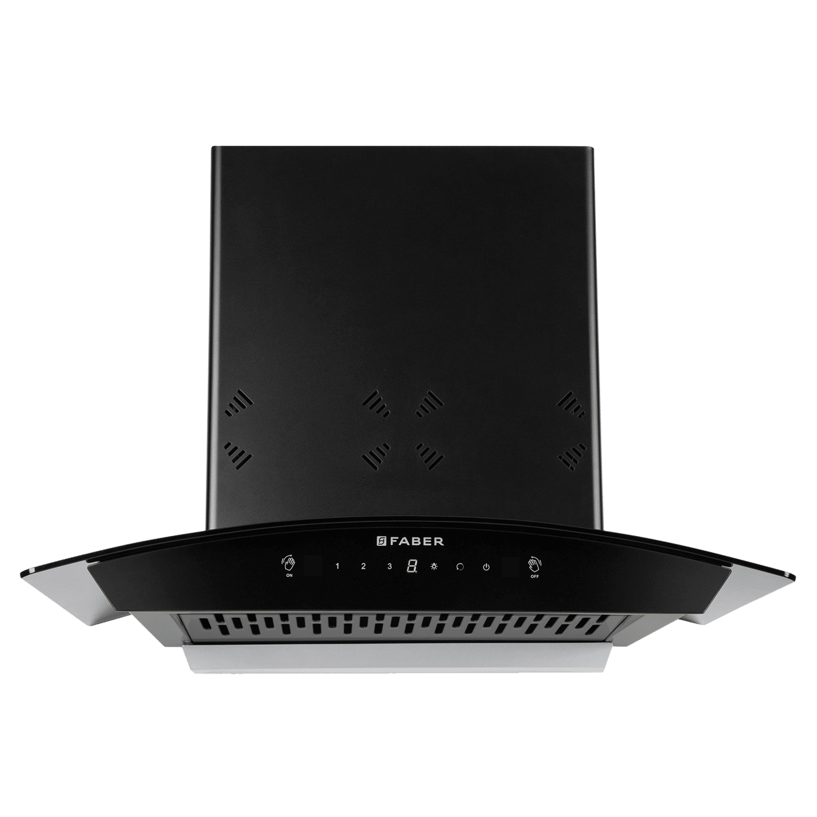 Faber HOOD STELLA 3D IN HC SC FL BK 60 60cm 1400m3/hr Ductless Heat Auto Clean Wall Mounted Chimney with Odour Sensor (Black)
