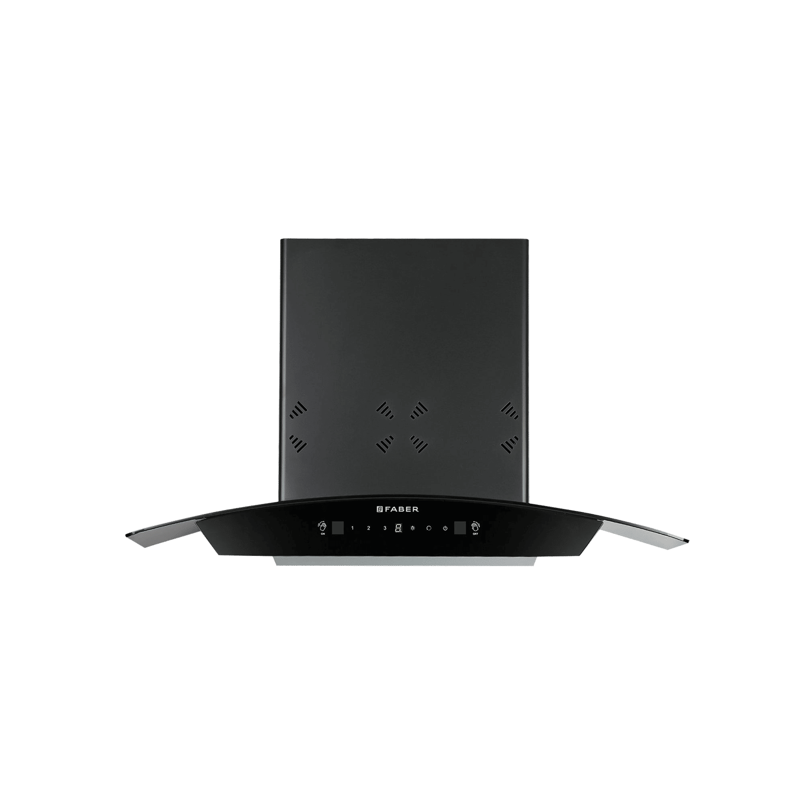 Faber HOOD STELLA 3D IN HC SC FL BK 75 75cm 1400m3/hr Ductless Heat Auto Clean Wall Mounted Chimney with Odour Sensor (Black)