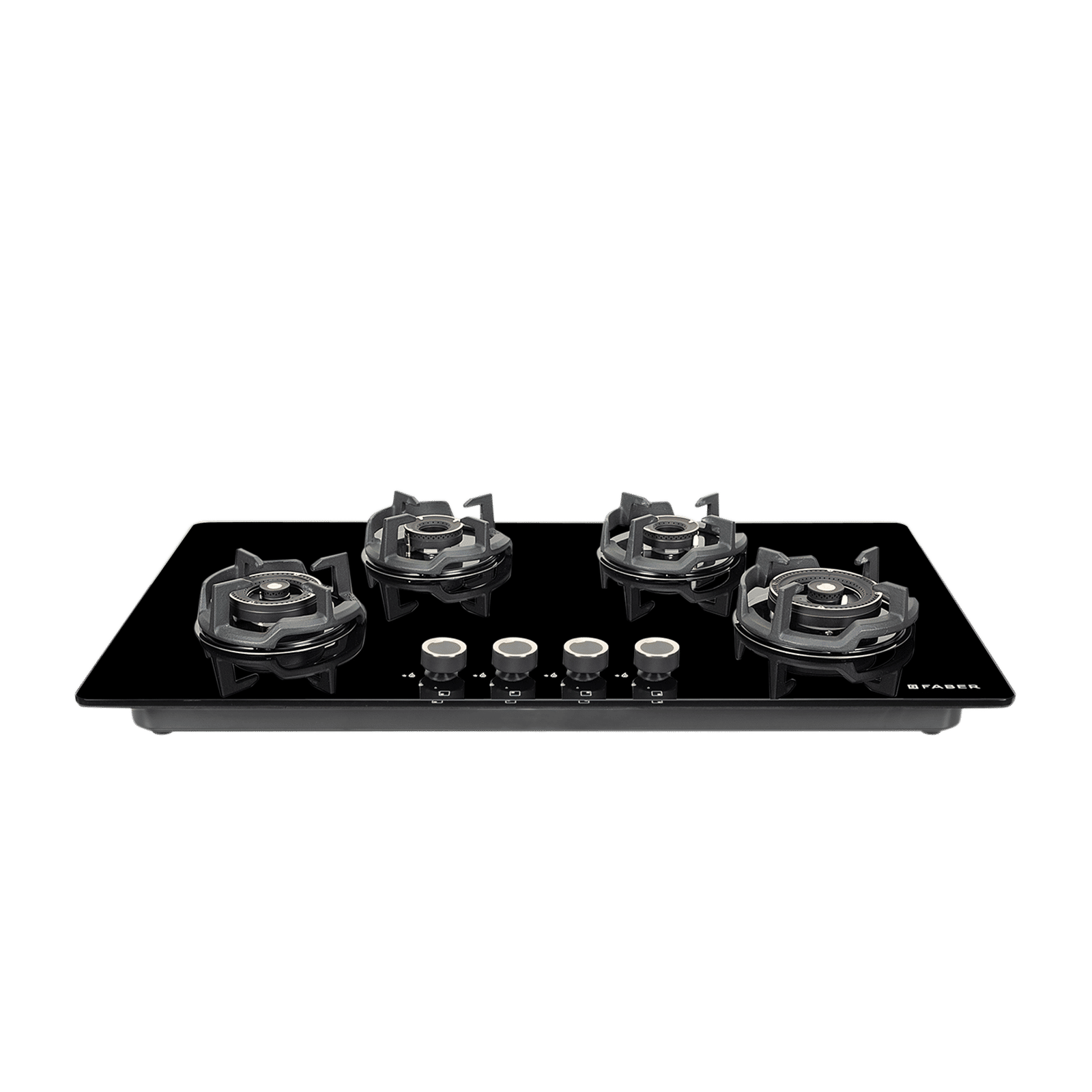Faber Experia HT904 BR AL AI FFD IN Toughened Glass Top 4 Burner Automatic Hob (Spill-Proof Design, Black)