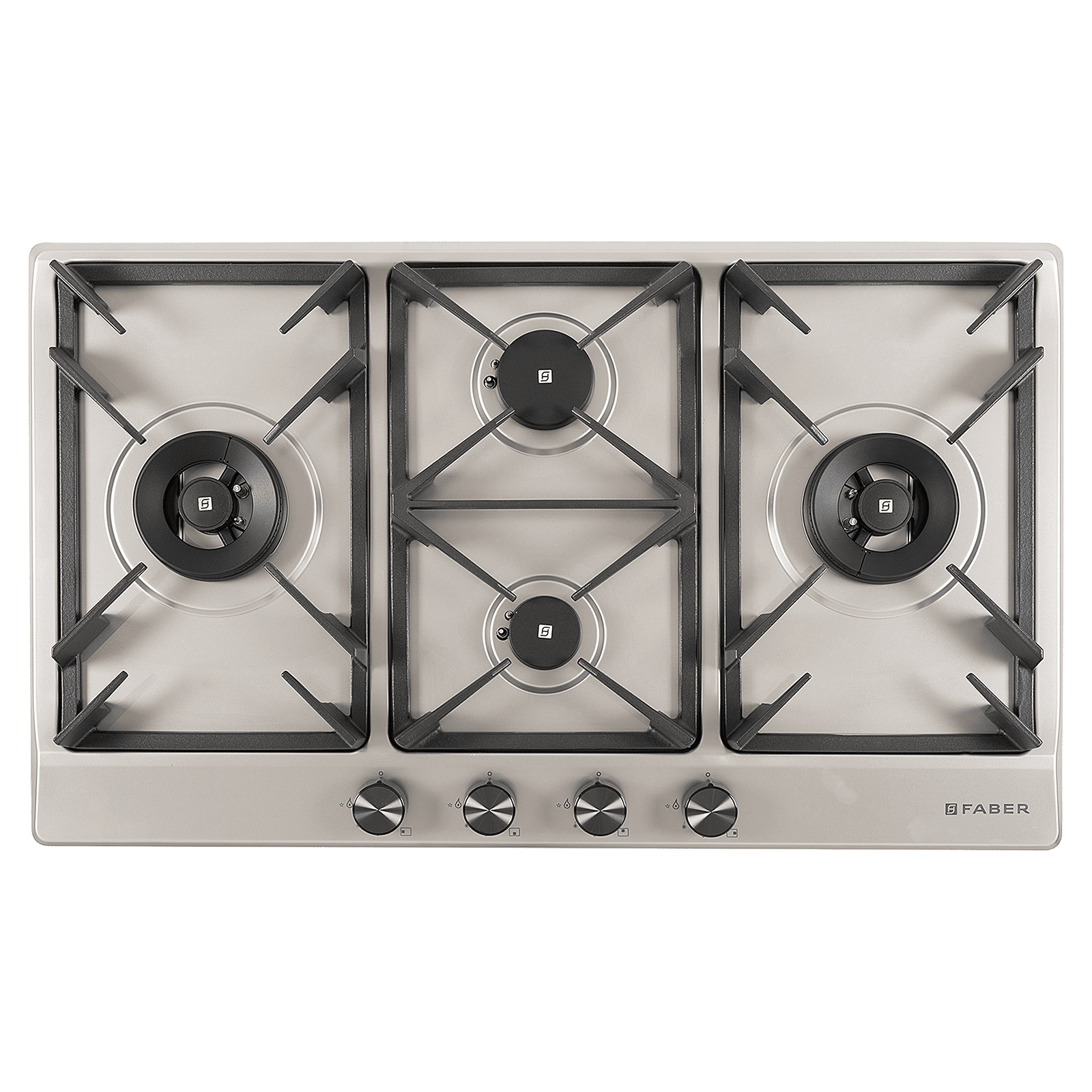 Faber INSPIRIA 904 BR AI FFD SS LPG 4 Burner Automatic Hob (Flame Failure Device, Silver)