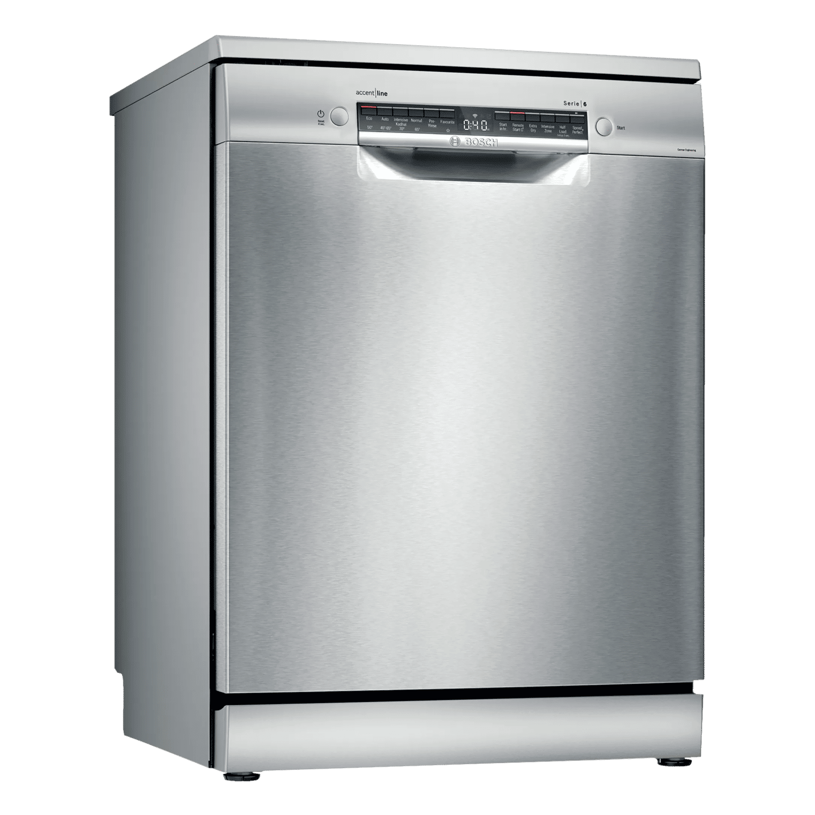 BOSCH Series 6 14 Place Settings Free Standing Dishwasher with Triple Rackmatic System (Silver Inox)