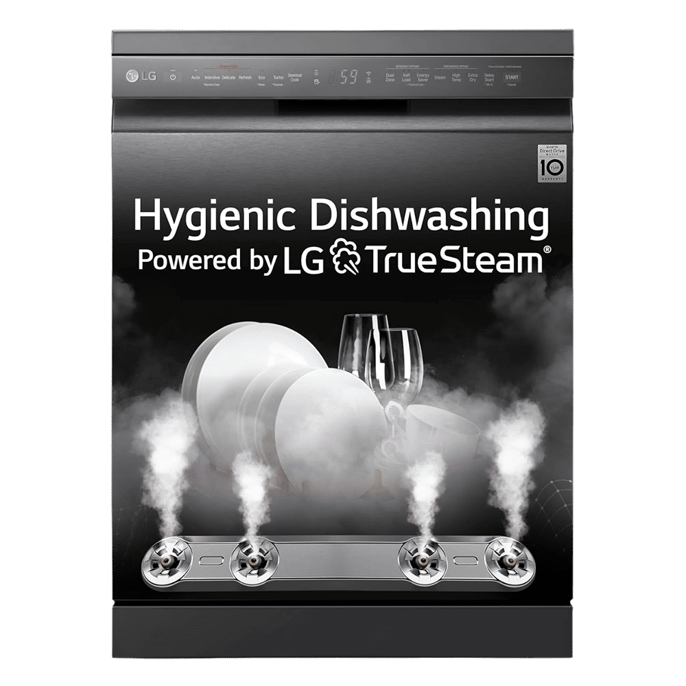 LG DFB424FM 14 Place Settings Free Standing Dishwasher with Inverter Direct Drive (Matt Black)